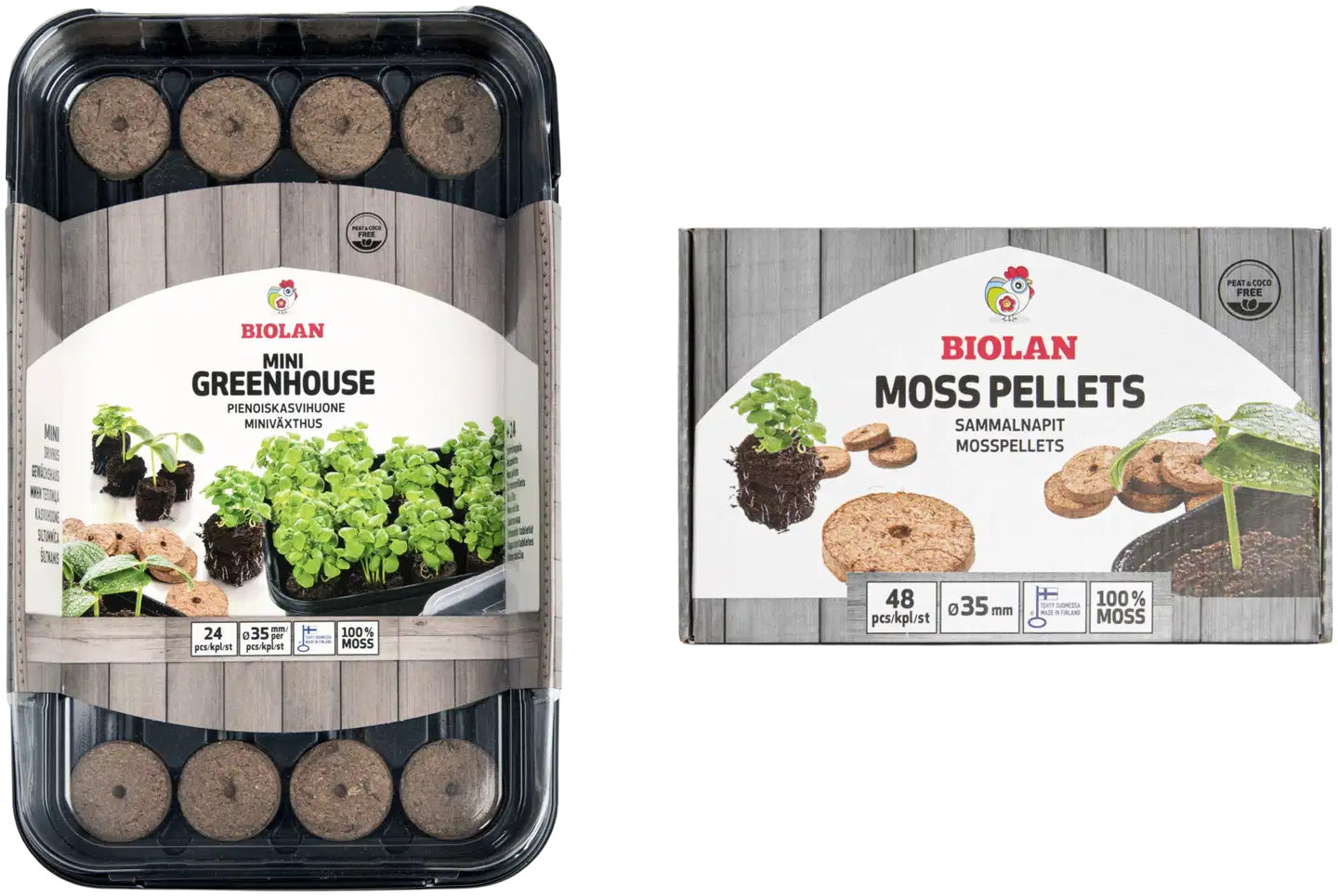 Biolan pienoiskasvihuone 24 set + 48 sammalnappia - 1