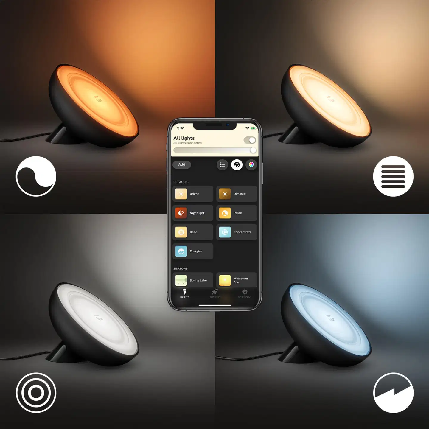 Philips Hue Bloom -pöytävalaisin 7W 2000-6500K 500LM musta - 4