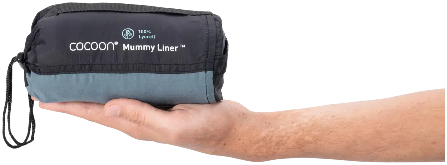Cocoon makuupussin sisälakana MummyLiner Lyocell, eucalyptus green LM74 - 3