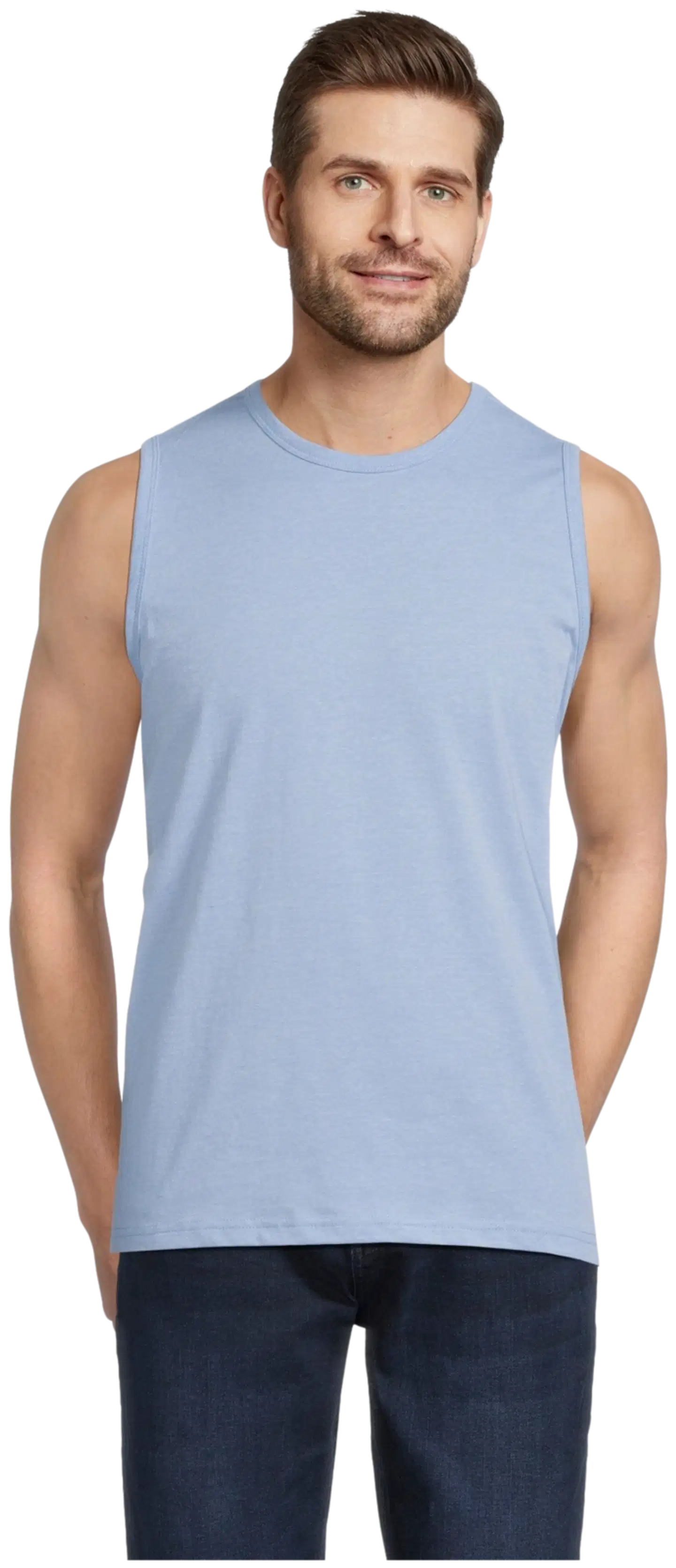 House miesten hihaton t-paita 195HNOS1 - light blue melange - 1