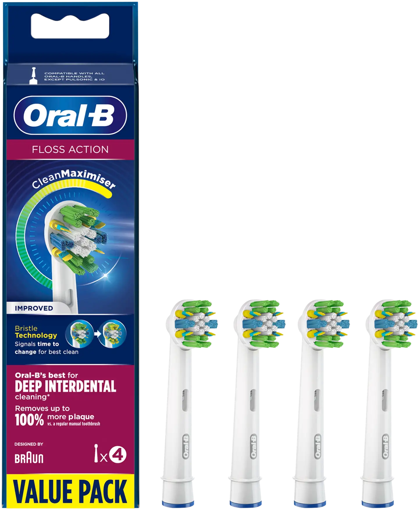 Oral-B Vaihtoharja FlossAction CleanMaximiser -tekniikalla 4kpl - 1