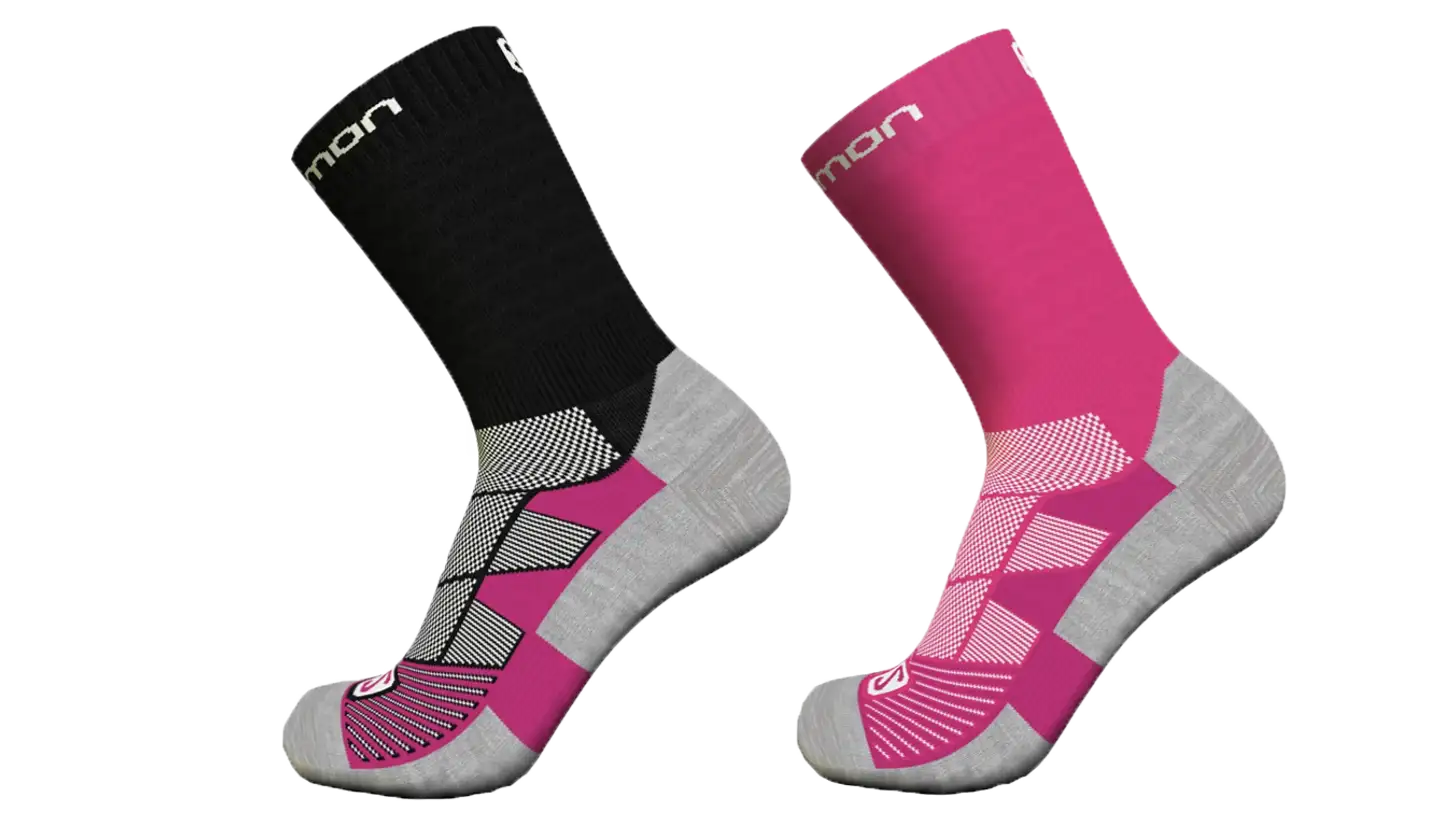 Salomon naisten villapohjasukat 2-pack - black and pink