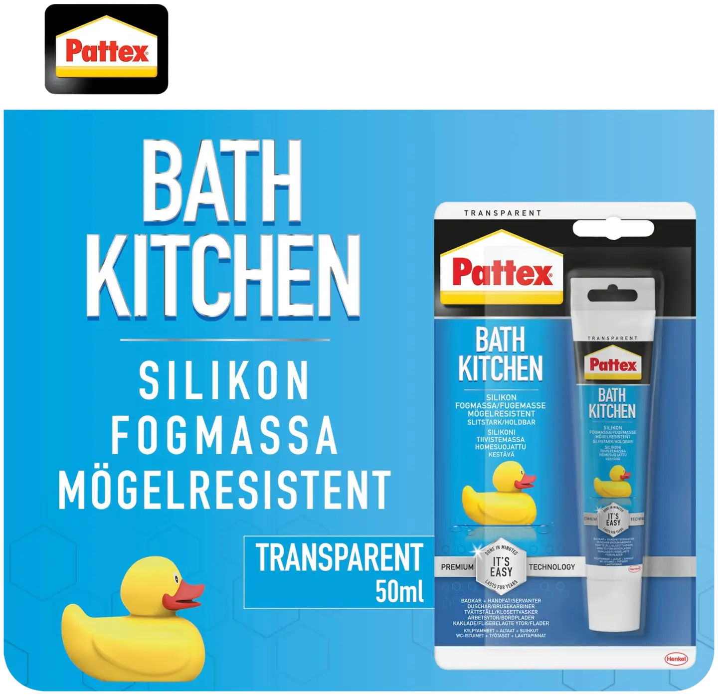 Pattex silikonimassa 50ml tuubi Bath&Kitchen transparent - 2