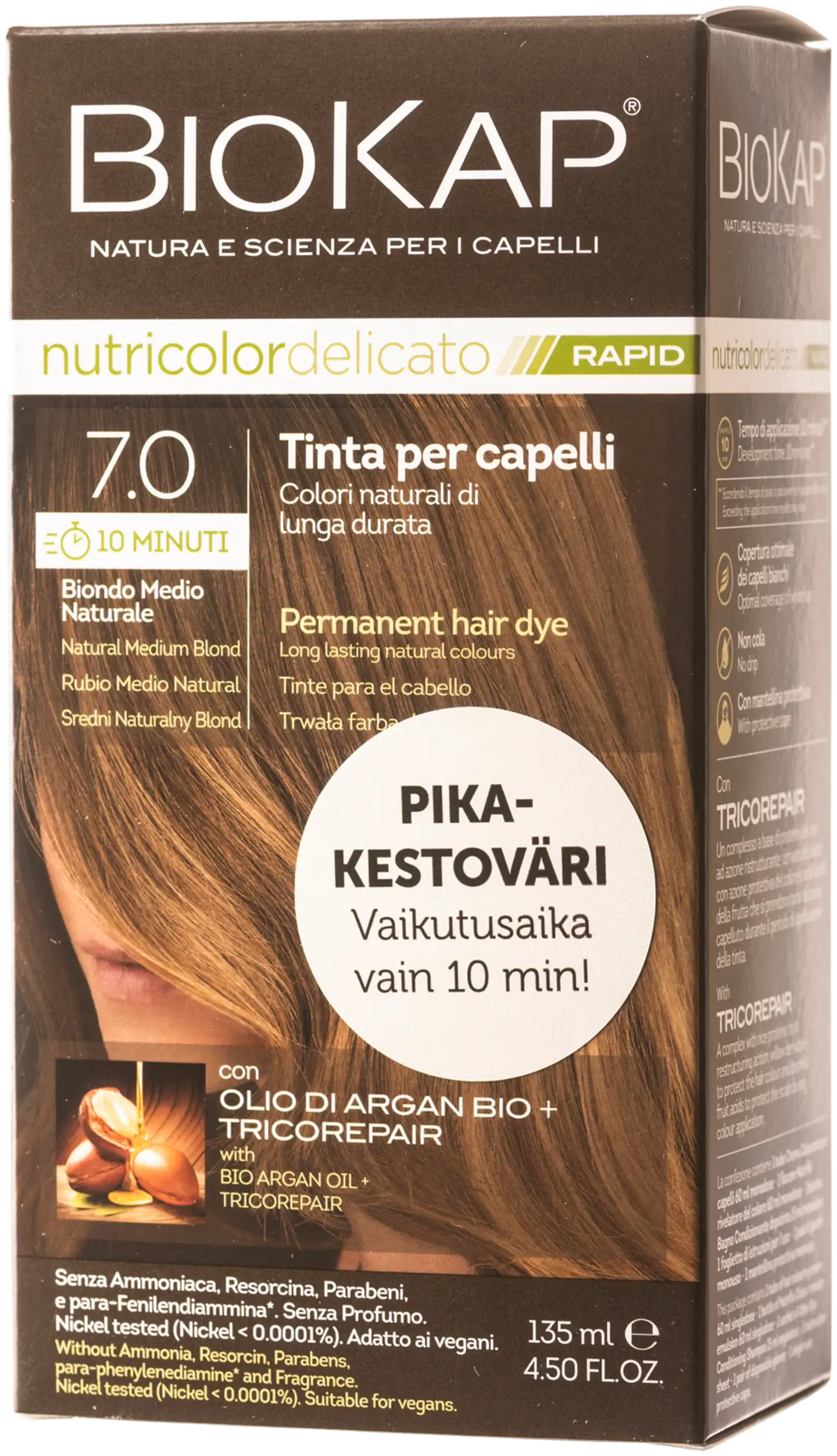 Biokap nutricolor delicato rapid 7.0 natural medium blond - 1