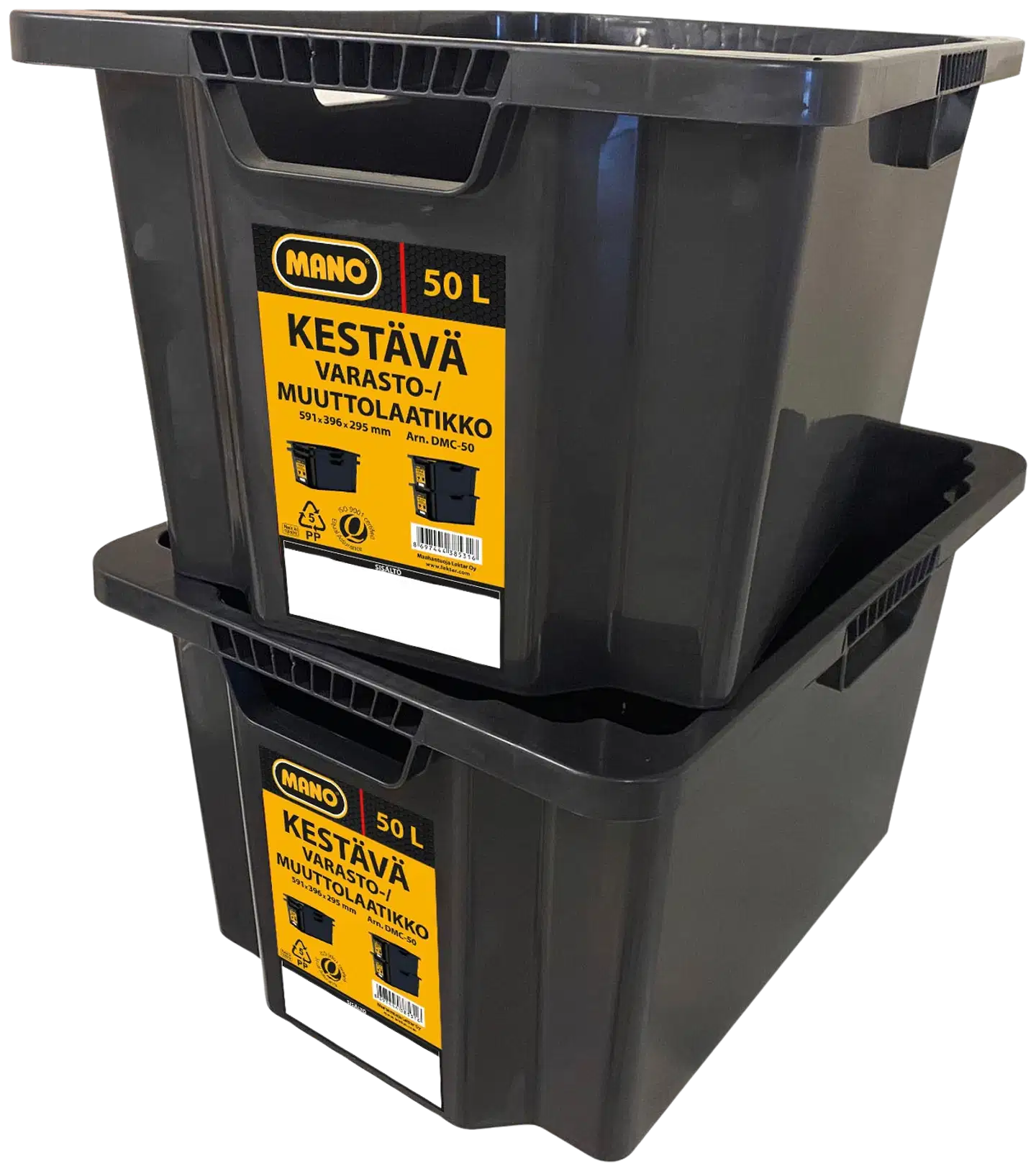 MANO varasto/muuttolaatikko 50 l musta - 5