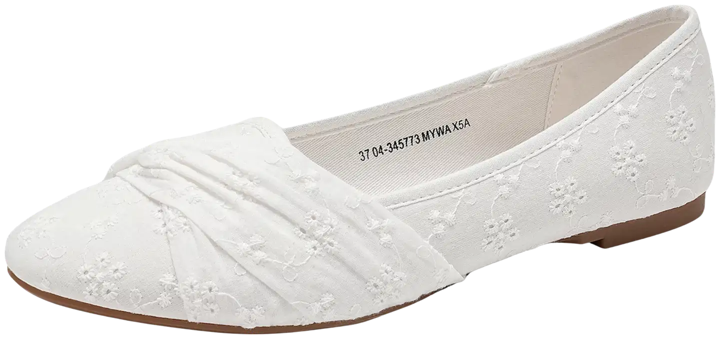 WKLY. naisten ballerinat Menorca Twist - WHITE - 3