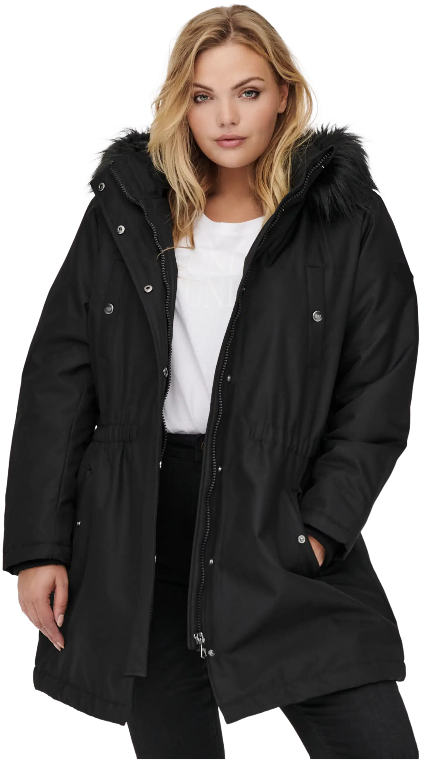 ONLY CARMAKOMA naisten parkatakki Carirena - Black - 3