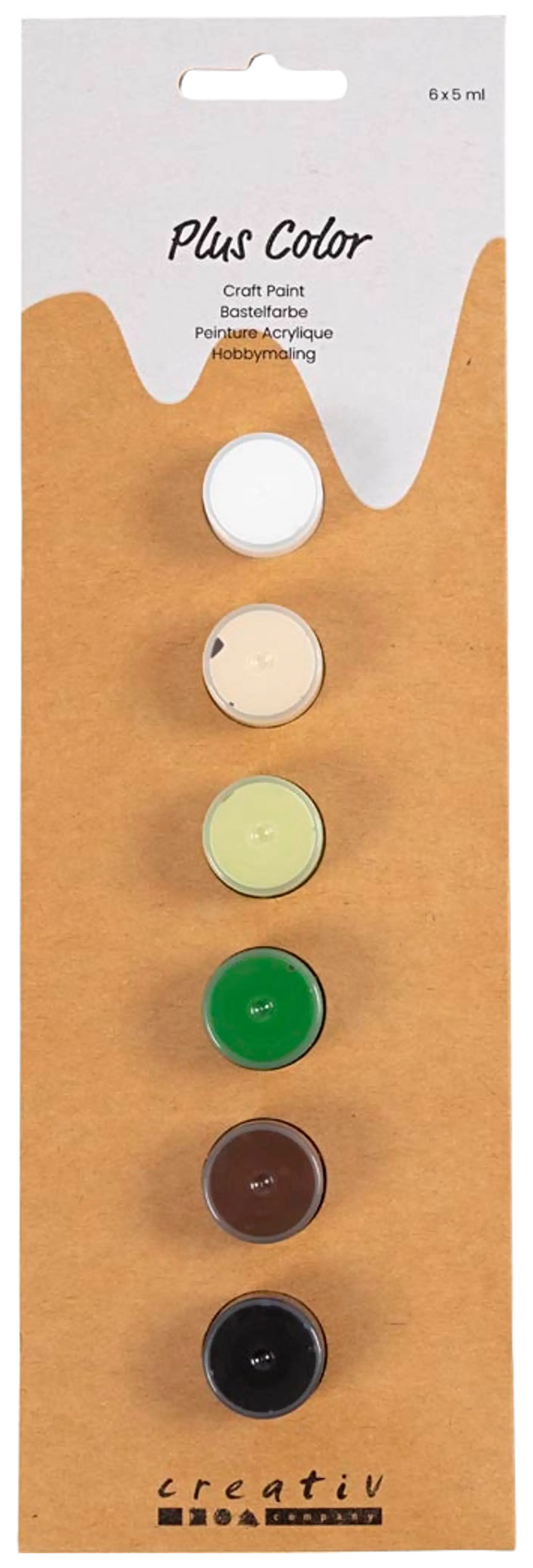 Creativ Company plus color -ask.maali luonnonrusk. 6x5ml - 2