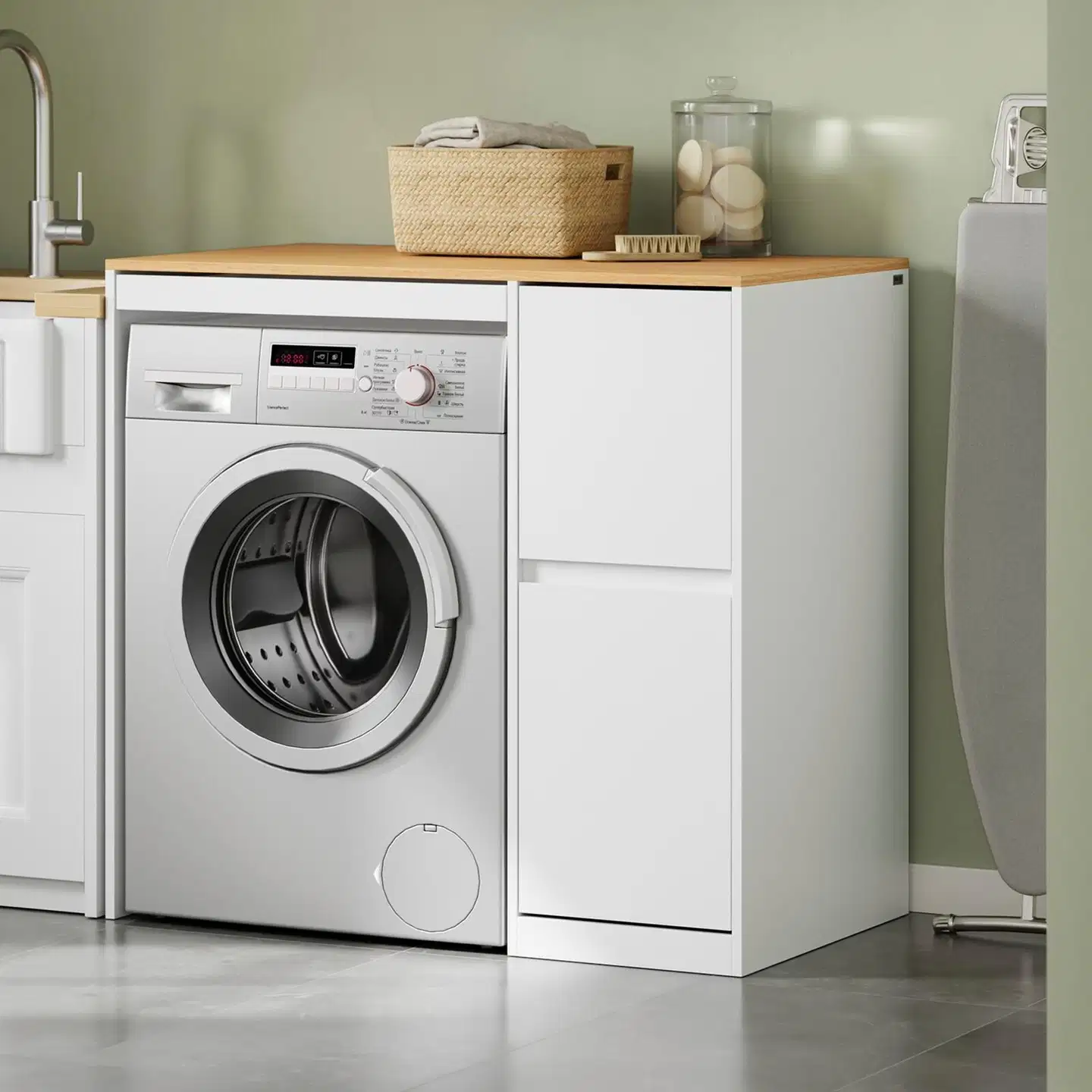 SoBuy pesukonekaappi valkoinen BZR223-WN - 2