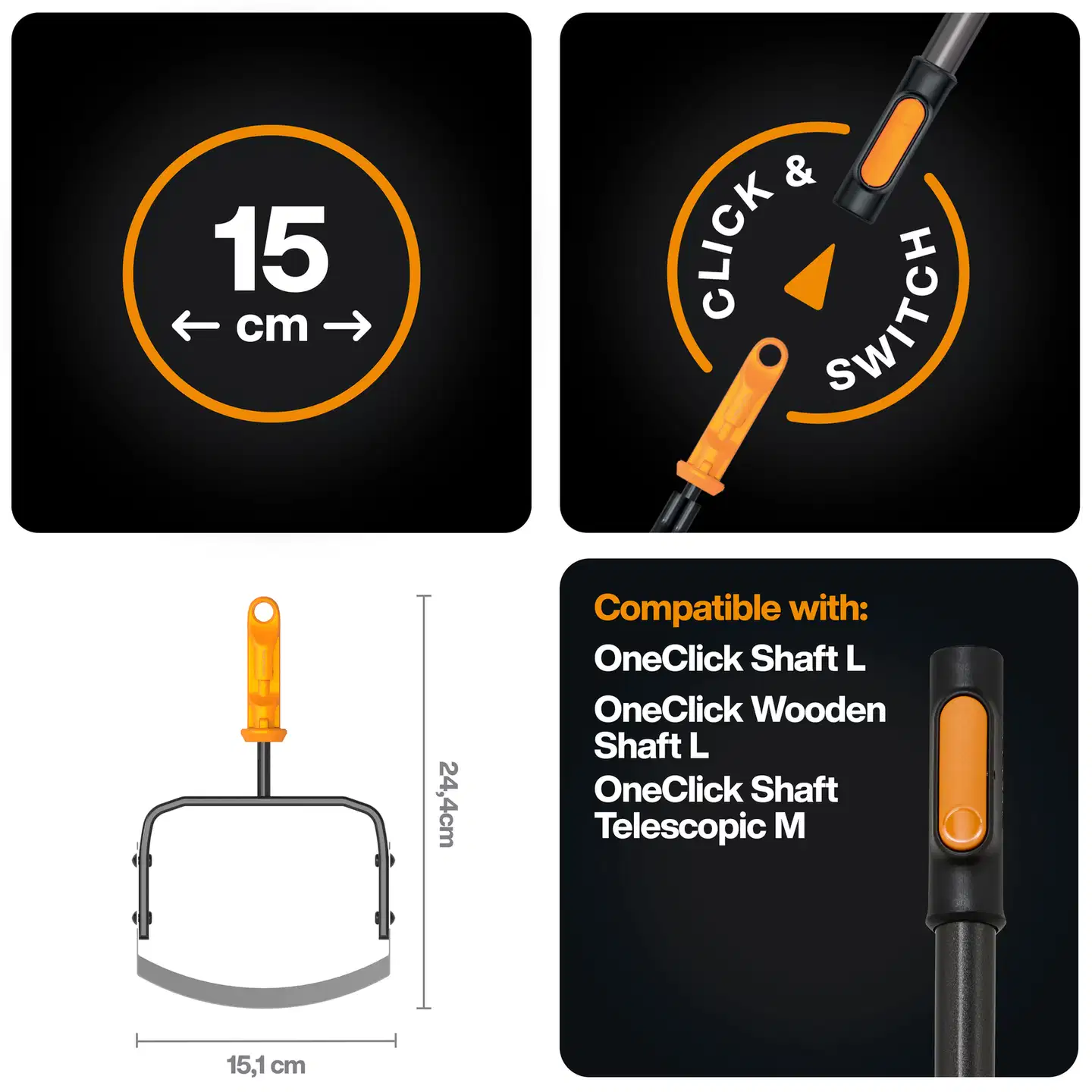 Fiskars OneClick Rikkaruohohara - 2