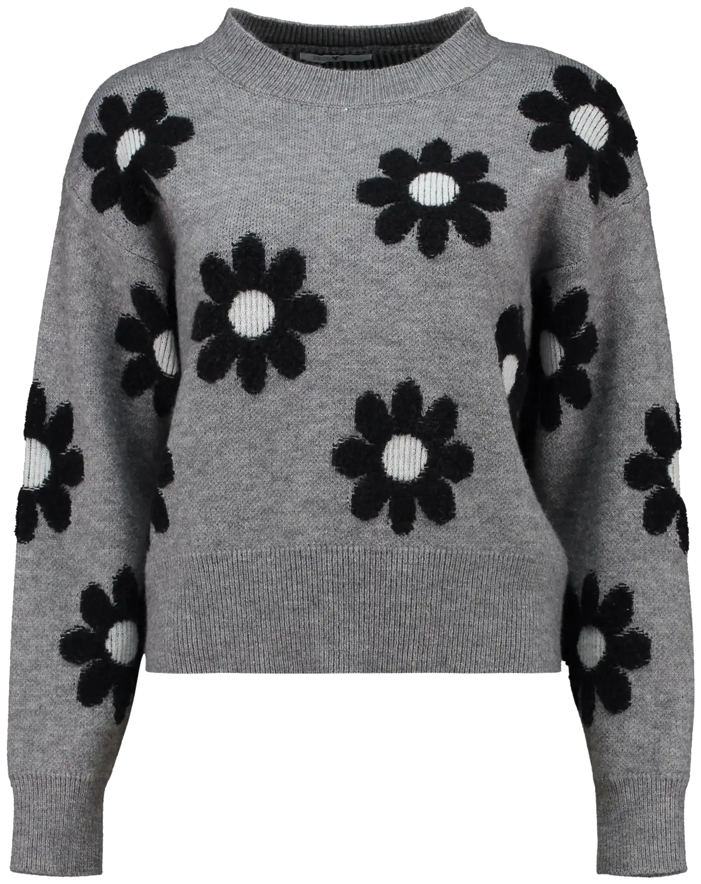 Hailys naisten neule fl44eur dlr-pr2409139 - grey marl/black flower - 1