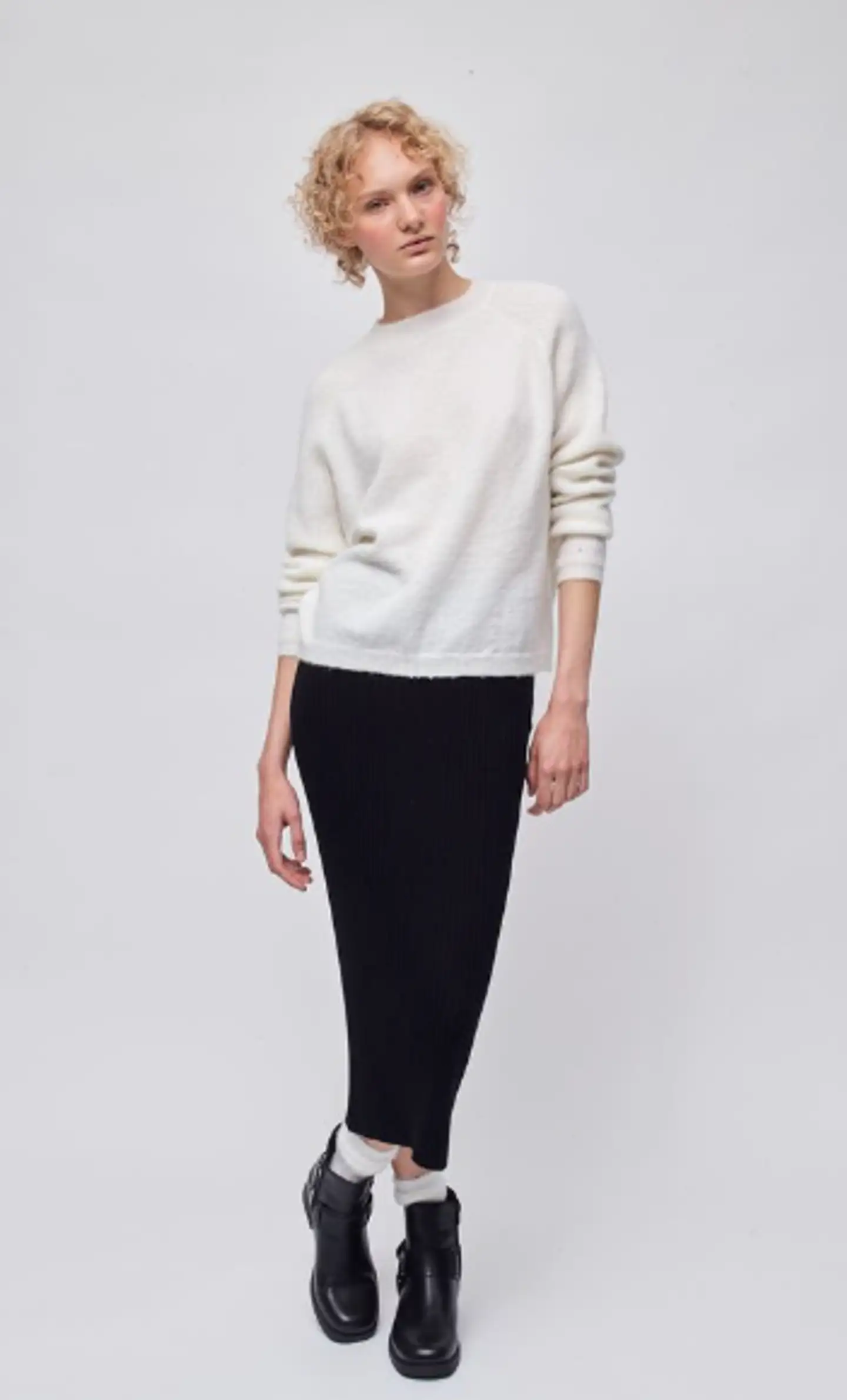 WKLY. naisten neulepusero 213W360154 - Off white - 3