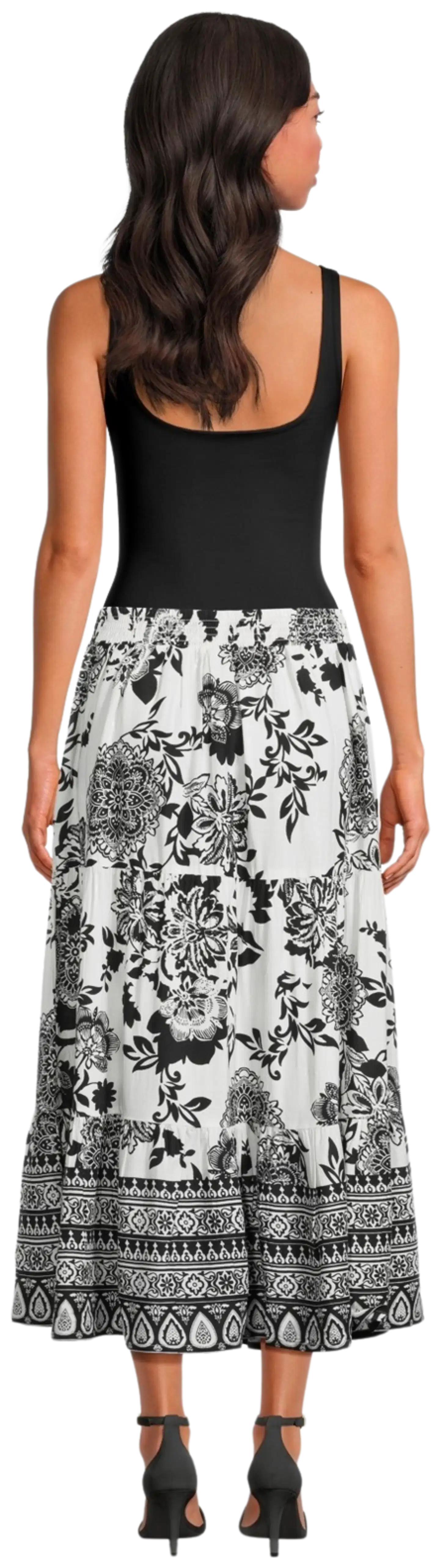 Margaux Riviera naisten hame SDL-010 - WHITE/ BLACK AOP - 3