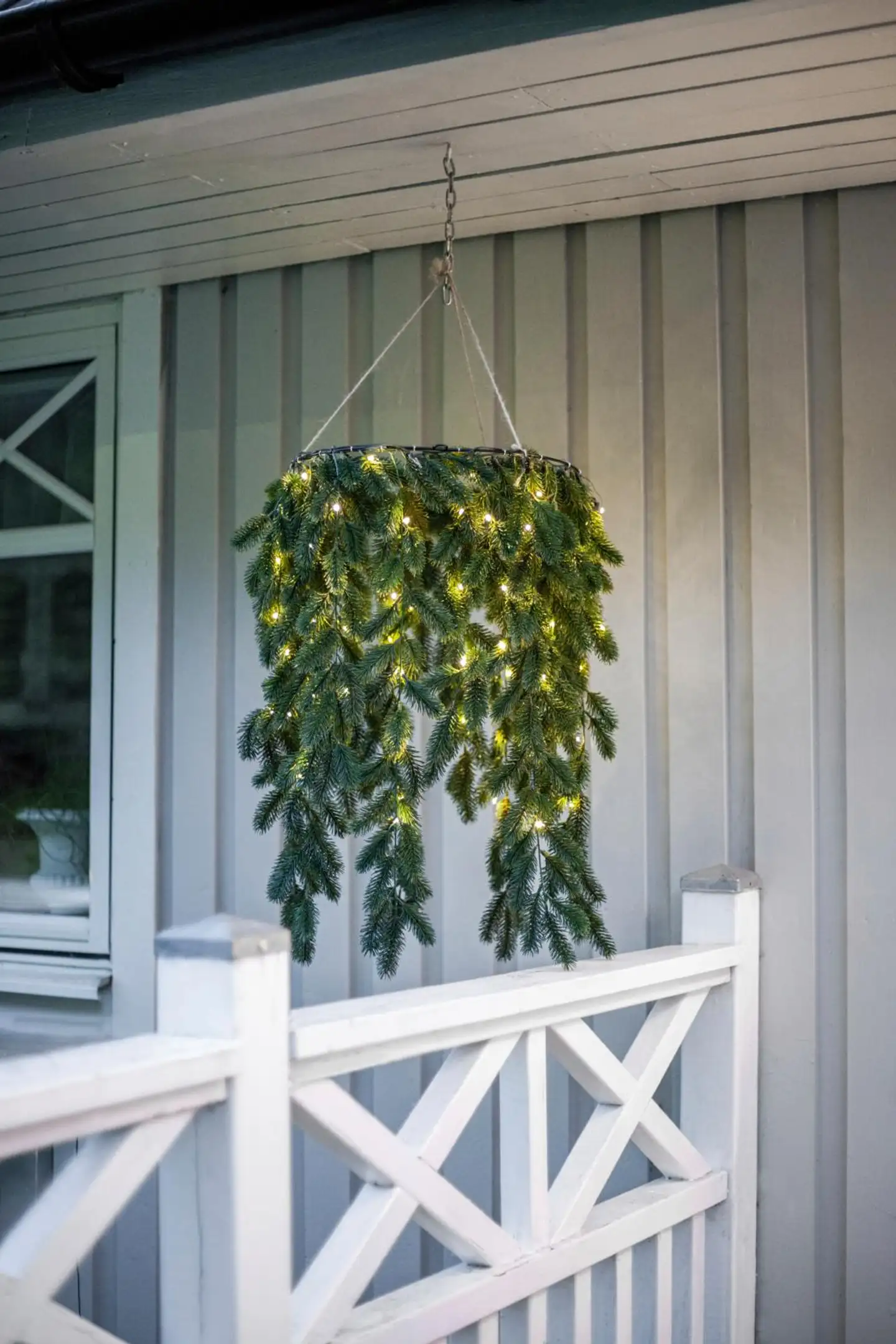 Star Trading  LED-riippukranssi Erna 50x50 cm 0,32W 3100K paristokäyttöinen vihreä IP44 - 2