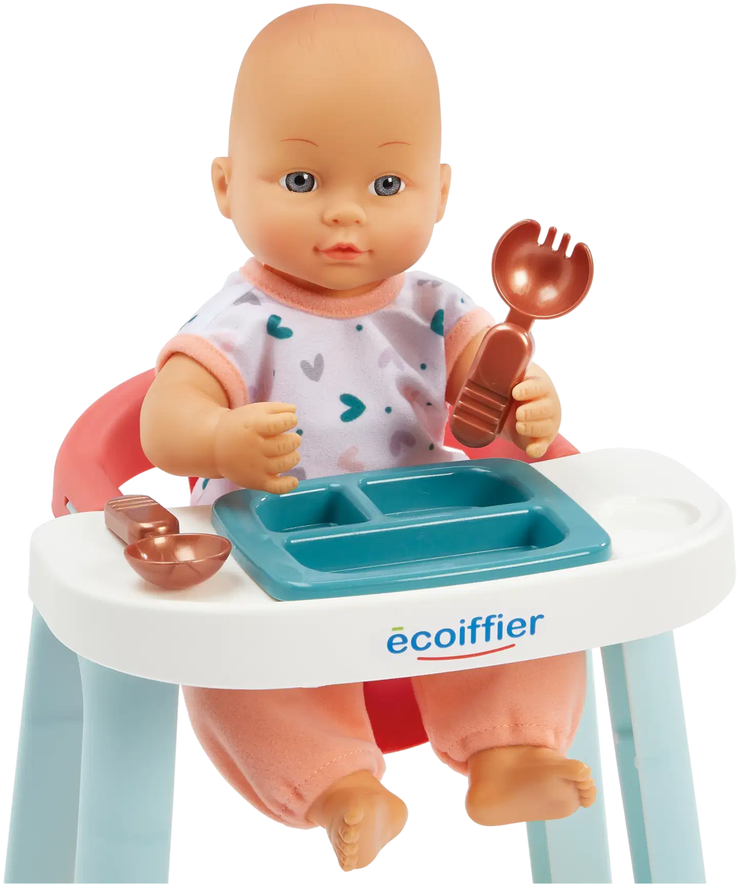 Ecoiffier Nukke, vuode, syöttötuoli -leikkisetti - 3