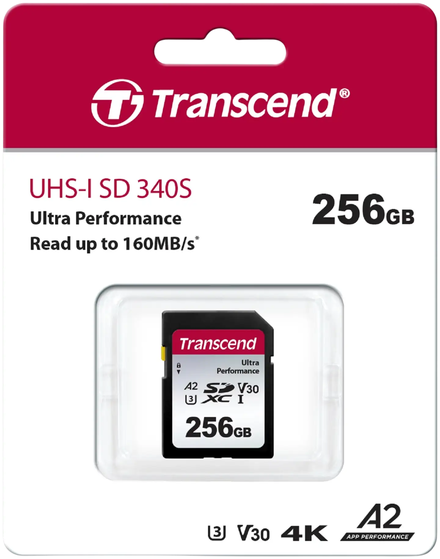 Transcend muistikortti 340S 256GB U3 SDXC R160 W90 MB/s - 2