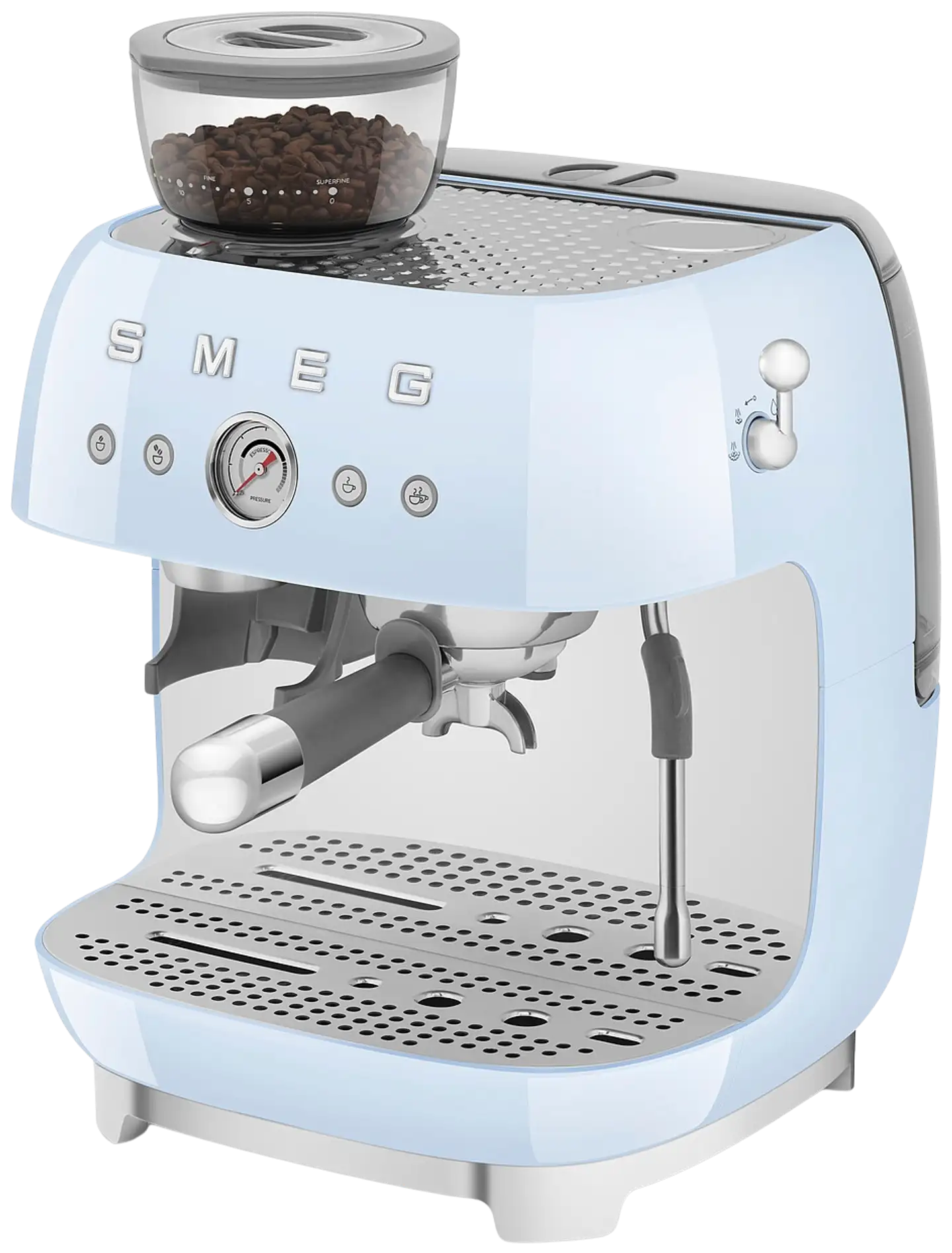 Smeg espressokeitin myllyllä vaaleansininen EGF03PBEU - 6