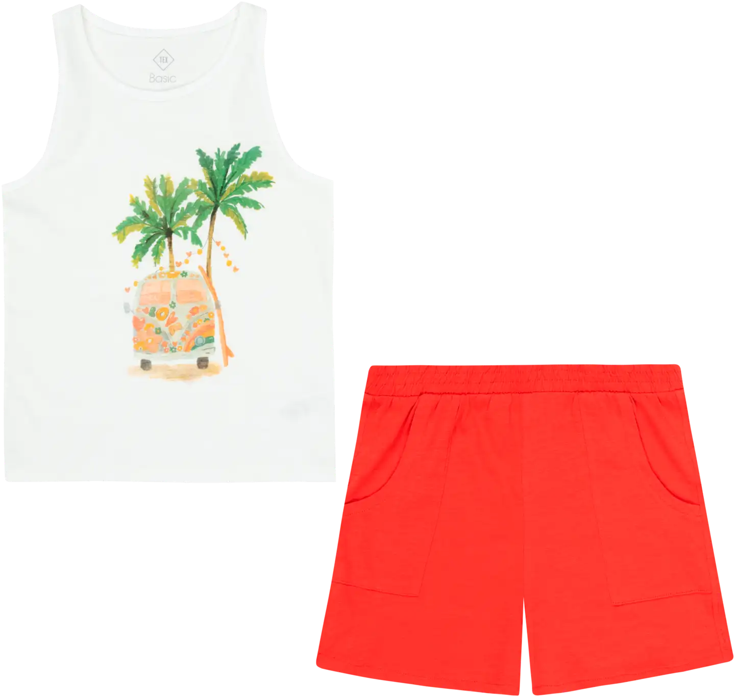 Tex lasten shortsisetti Palmu I983985 - Coral light - 1