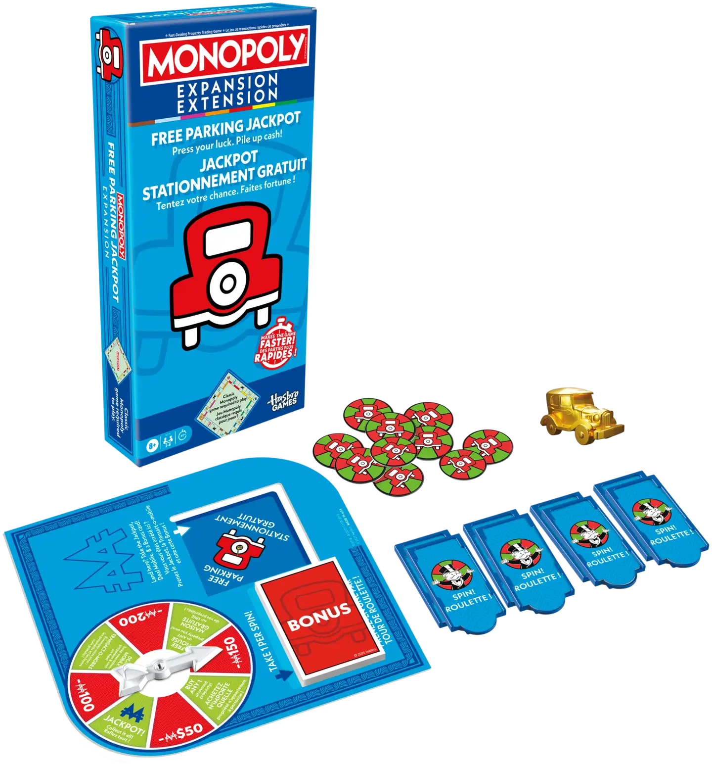 Monopoly lautapeli lisäosa Free parking jackpot (suomenkielinen)