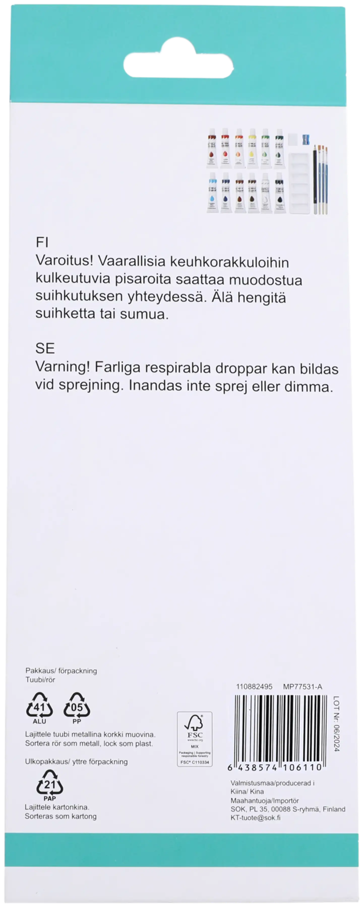 Akryylivärisetti 19 osaa - 2