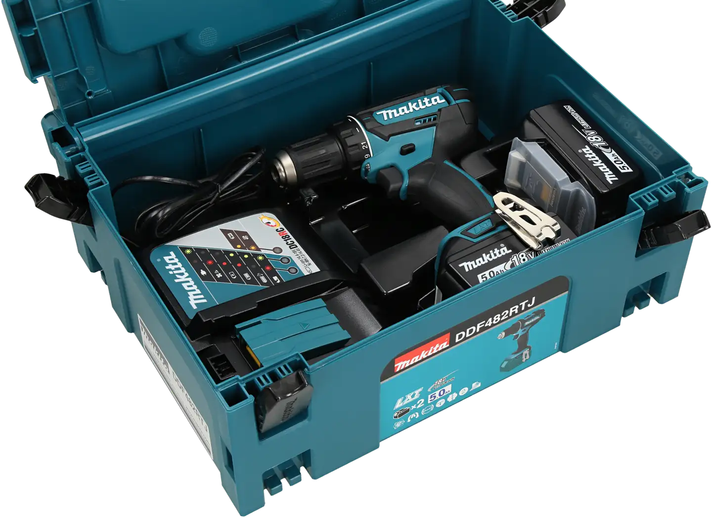 Akkuporakone Makita 18V DDF482RTJ 2x5,0Ah akut ja laturi - 3