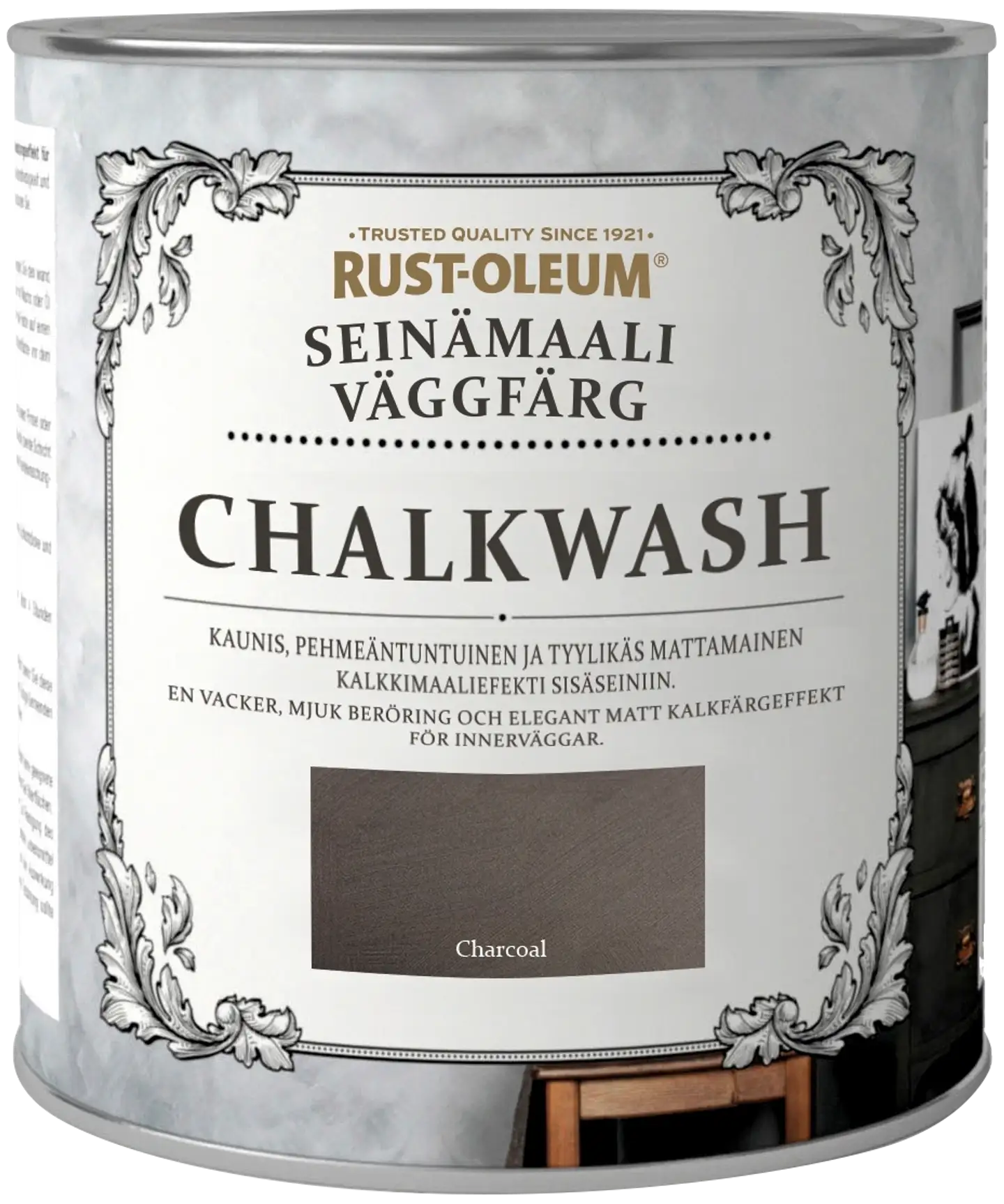 Rust-Oleum Chalkwash 1l seinämaali vesiohenteinen harmaa - 1