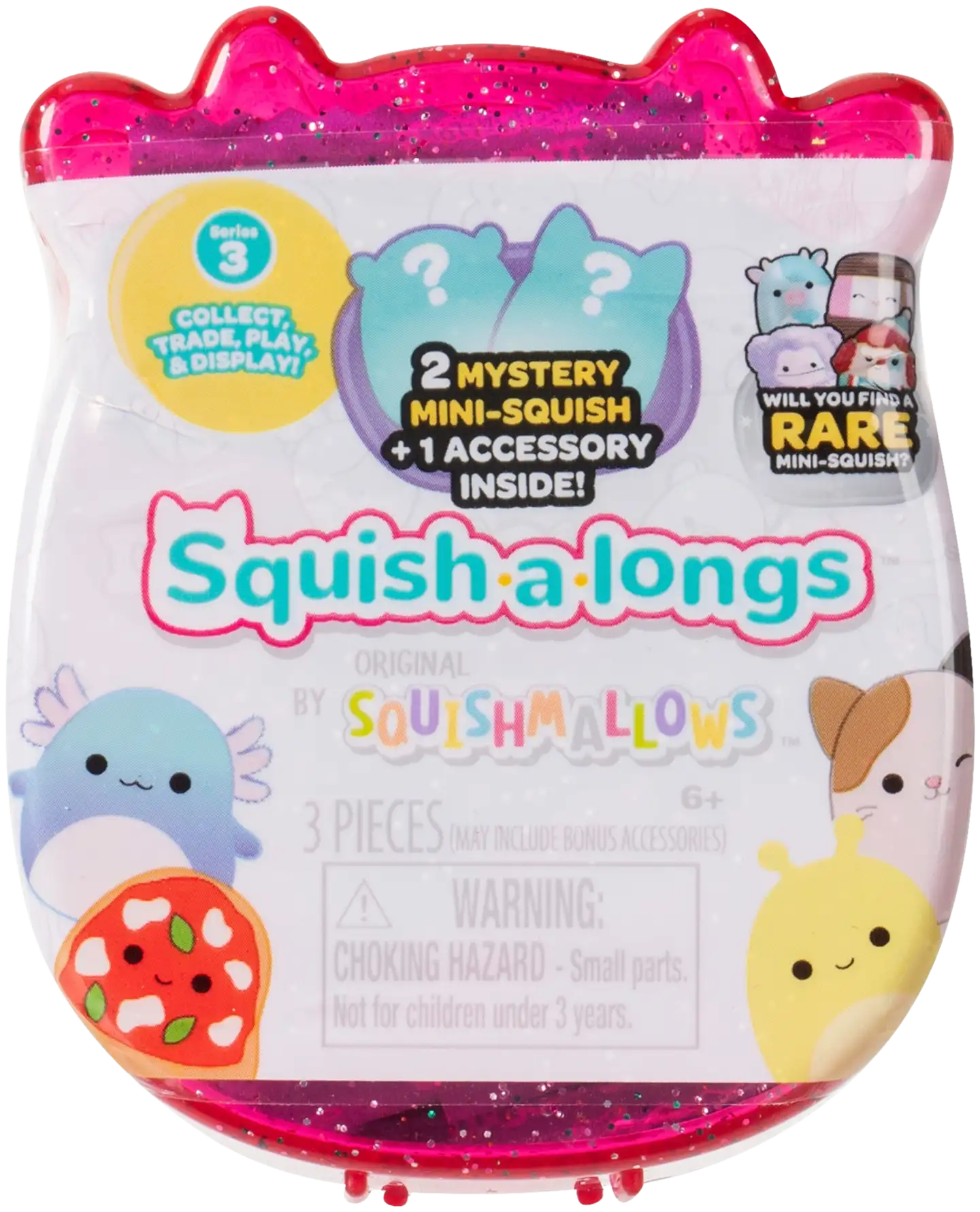 Squish-a-longs 2,5 cm yllätyshahmo 2 kpl - 3