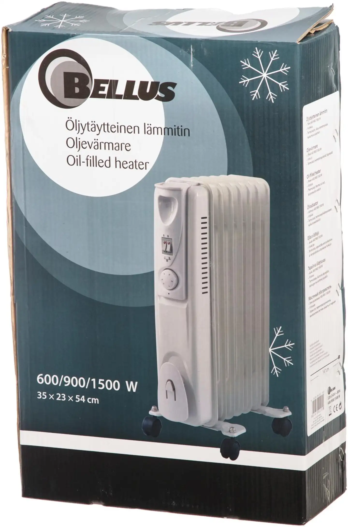 Bellus öljytäytteinen lämmitin 1500W - 3