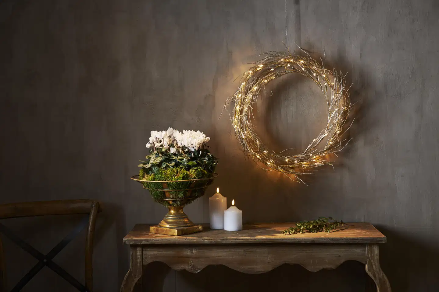 Star Trading Led-valokranssi Fizzy 45 cm, kulta - 3