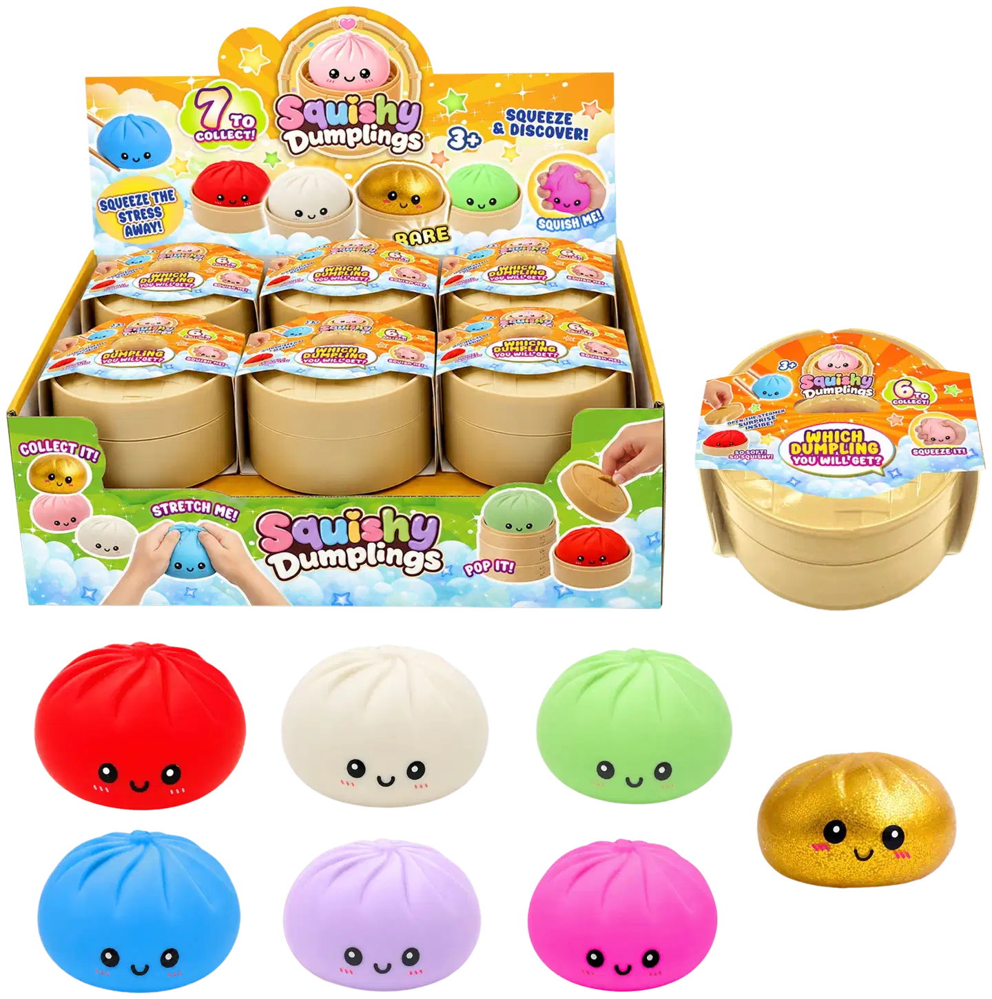 Squishy Dumplings puristeltava lelu 10 cm - 1