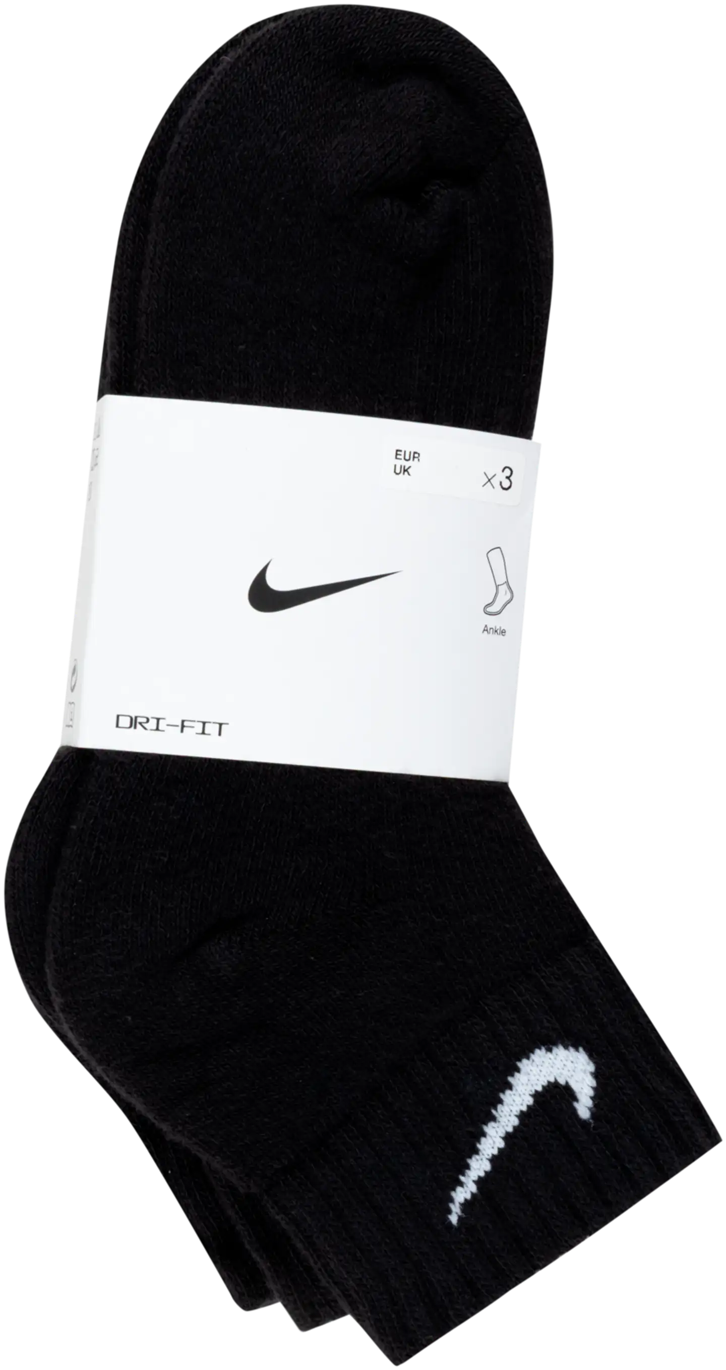 Nike urheilusukat SX4926 Cush QTR 3-pack - BLACK