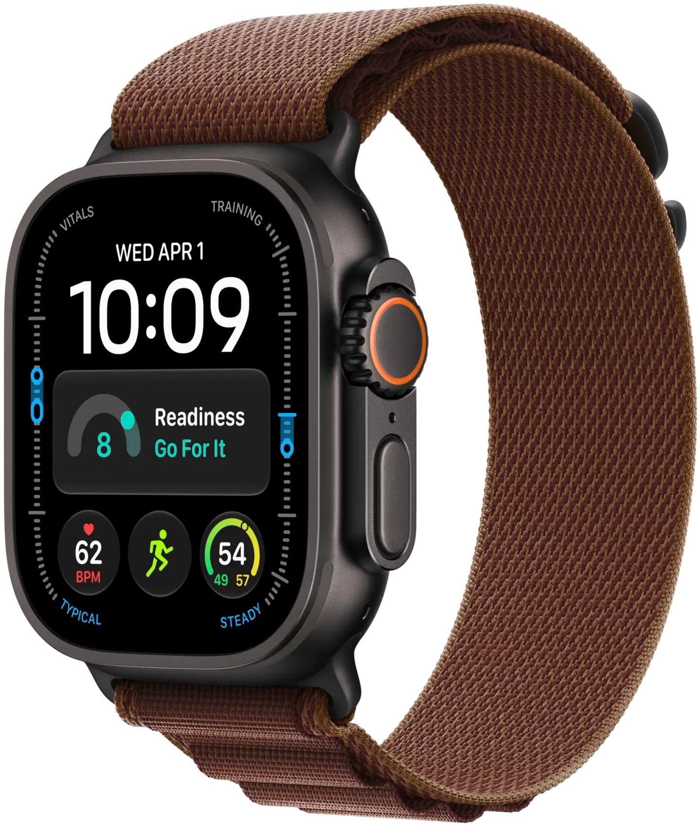 Apple Watch Ultra 4 GPS + Cellular 49 mm:n musta titaanikuori ja viininpunainen Alpine Loop -ranneke - M - MJC14KS/A - 2