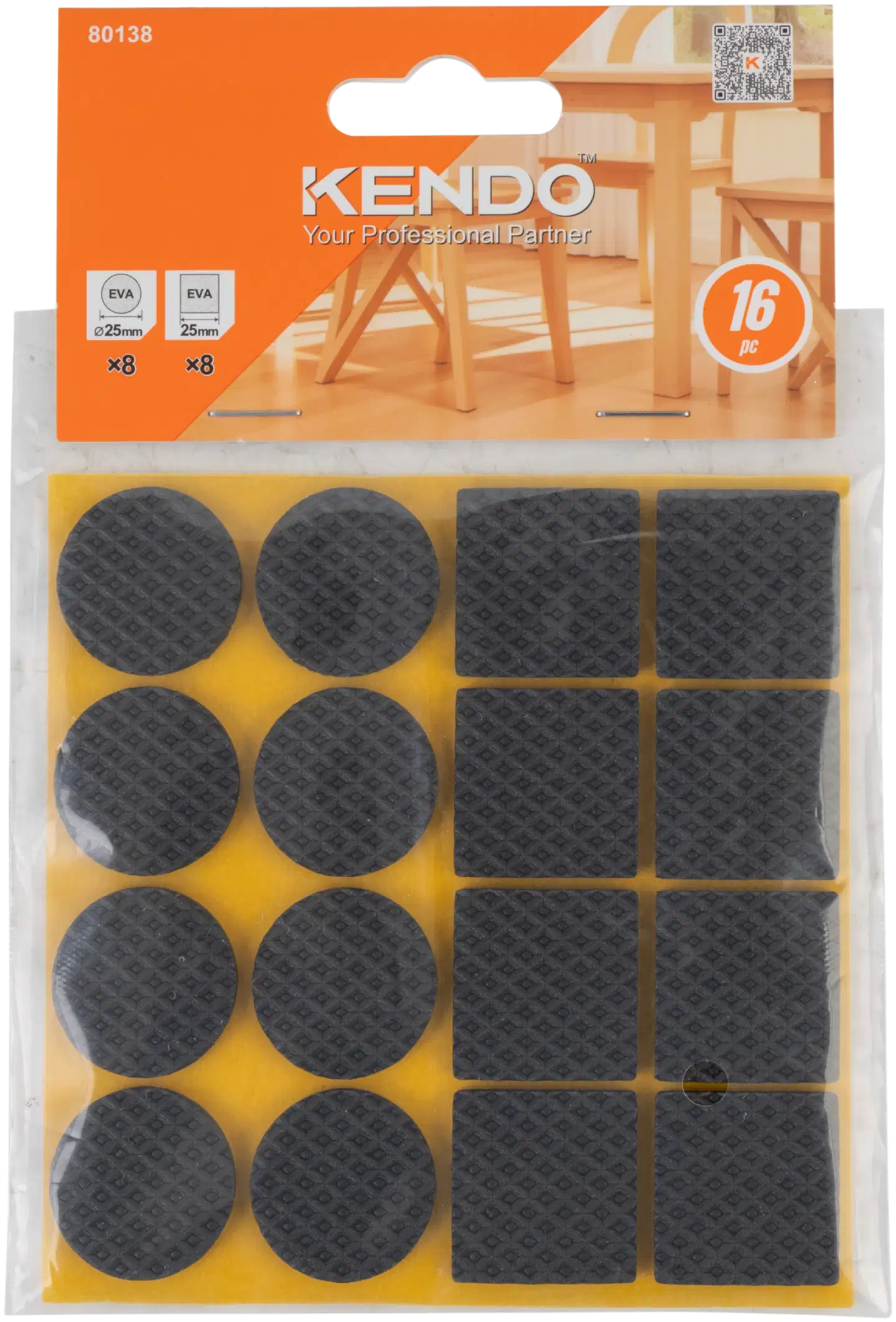 Kendo liukupysäytin 16 kpl, musta - 1