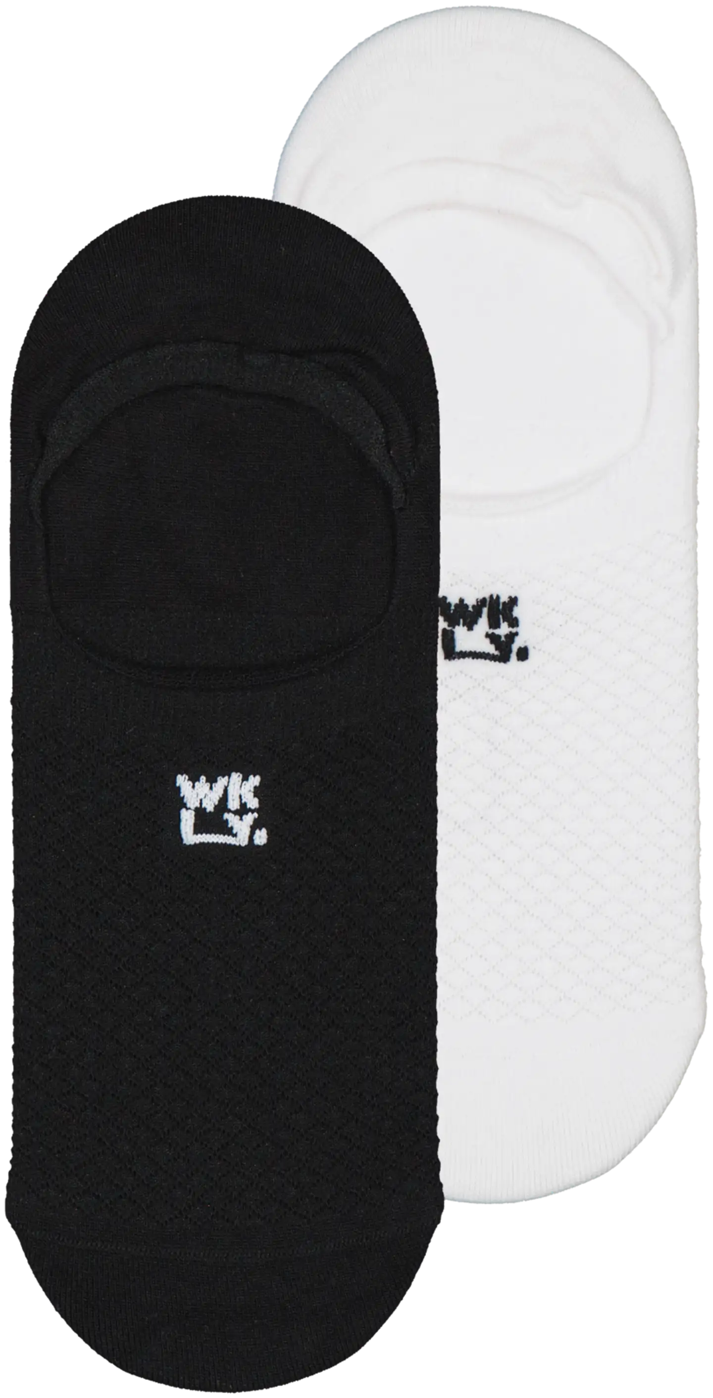 WKLY. naisten footsiesukat High 214W062503 2-pack - white/black - 1