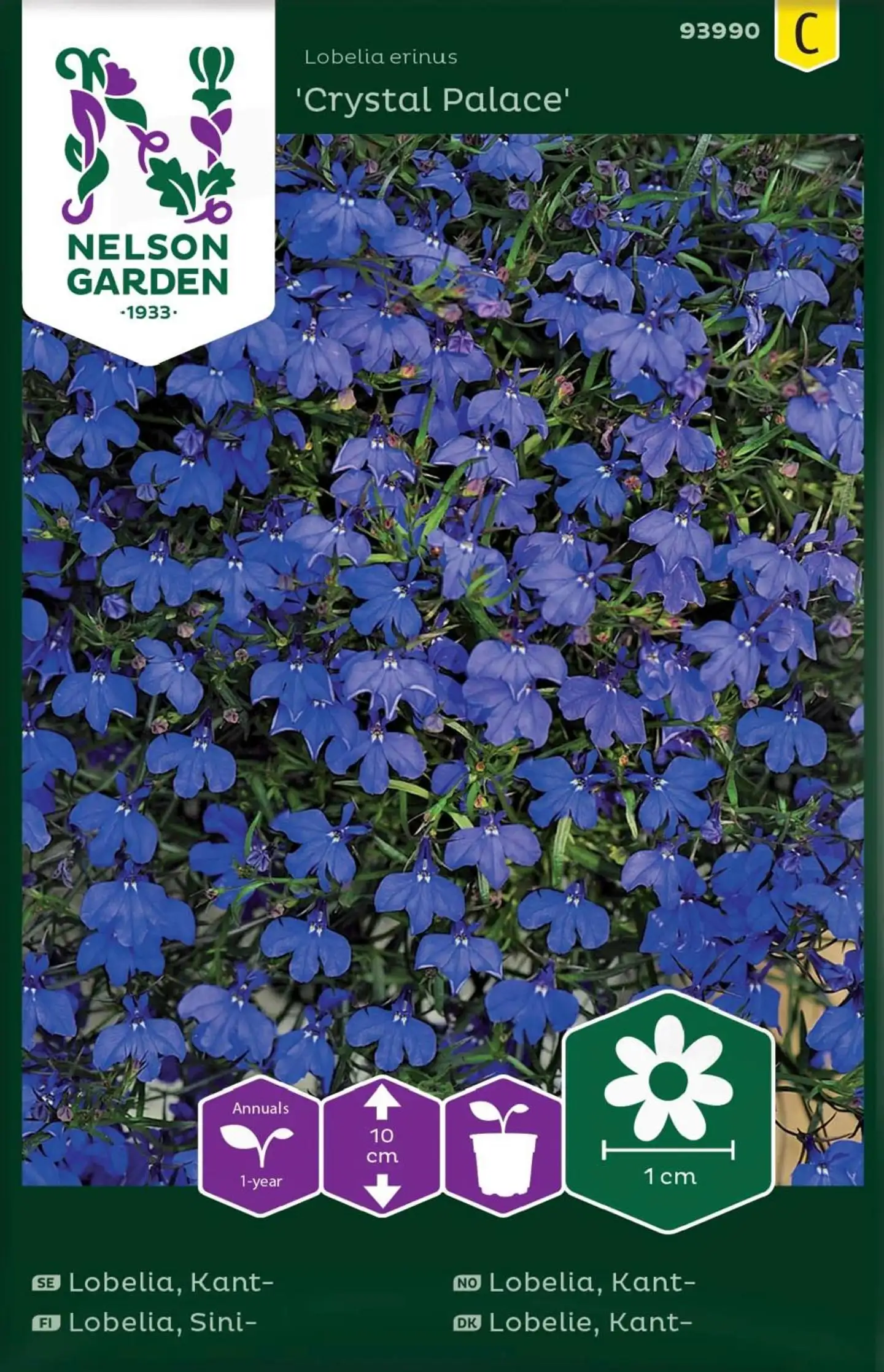 Nelson Garden Siemen Lobelia, Sini-, Crystal Palace