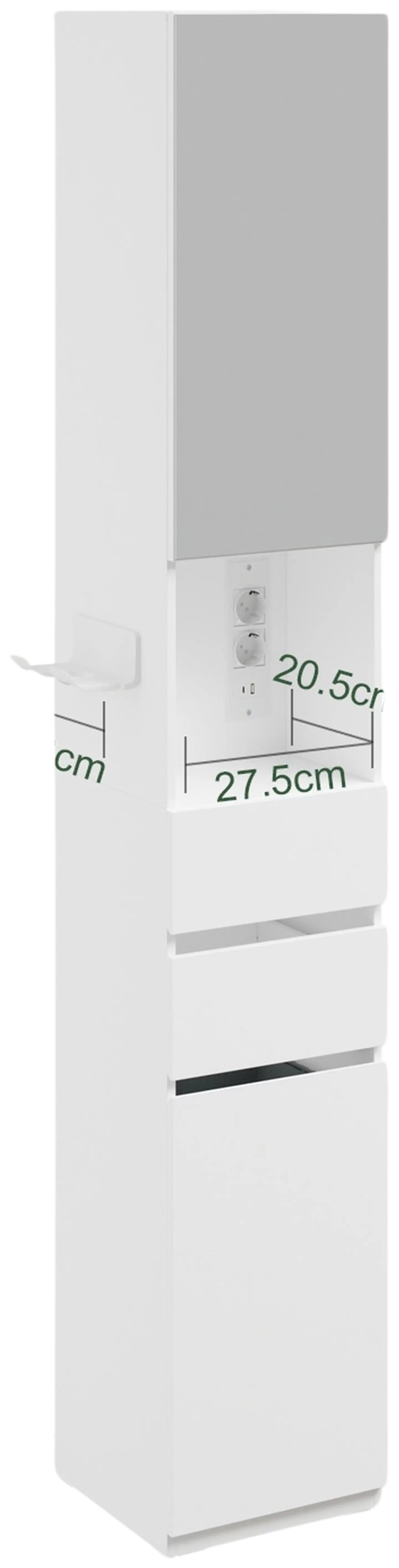 SoBuy kylpyhuonekaappi valkoinen BZR240-E-W - 3