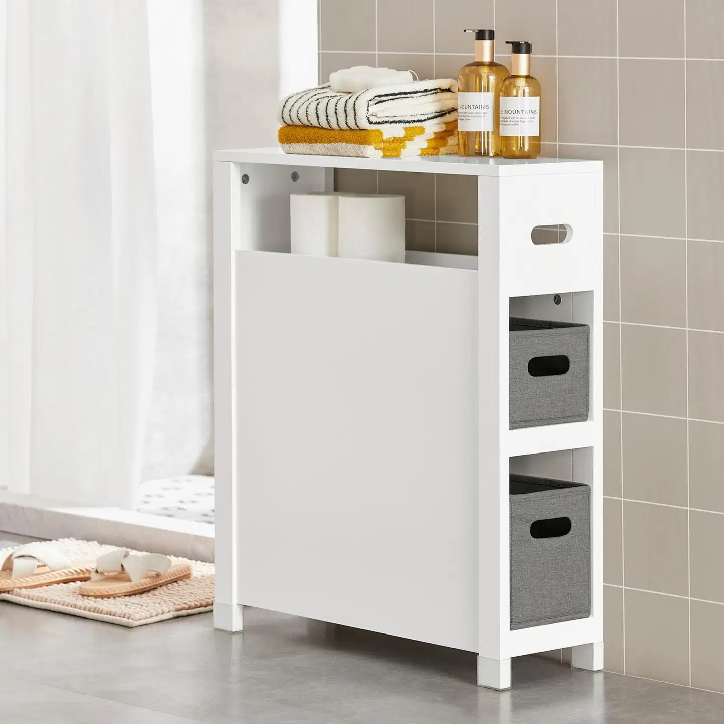 SoBuy kylpyhuonekaappi valkoinen BZR83-W - 2