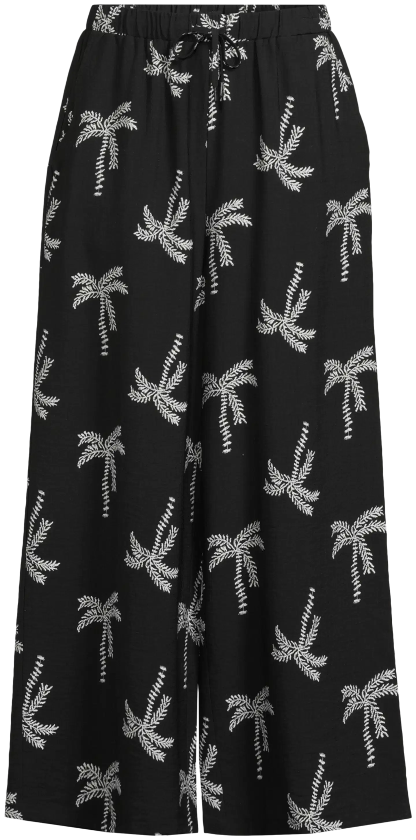 TEX naisten leveälahkeiset housut I282861 - BLACK 1 - 2
