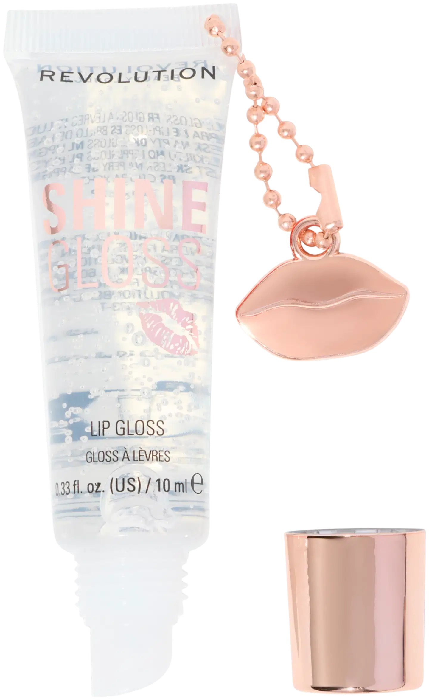 Revolution shine gloss huulikiilto 10ml peach pop - clear sugar - 2