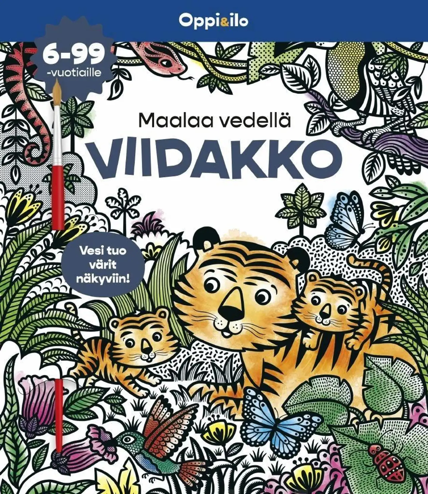 Cole, Maalaa vedellä VIIDAKKO -puuhakirja 6-99 v - Vesi tuo värit näkyviin!