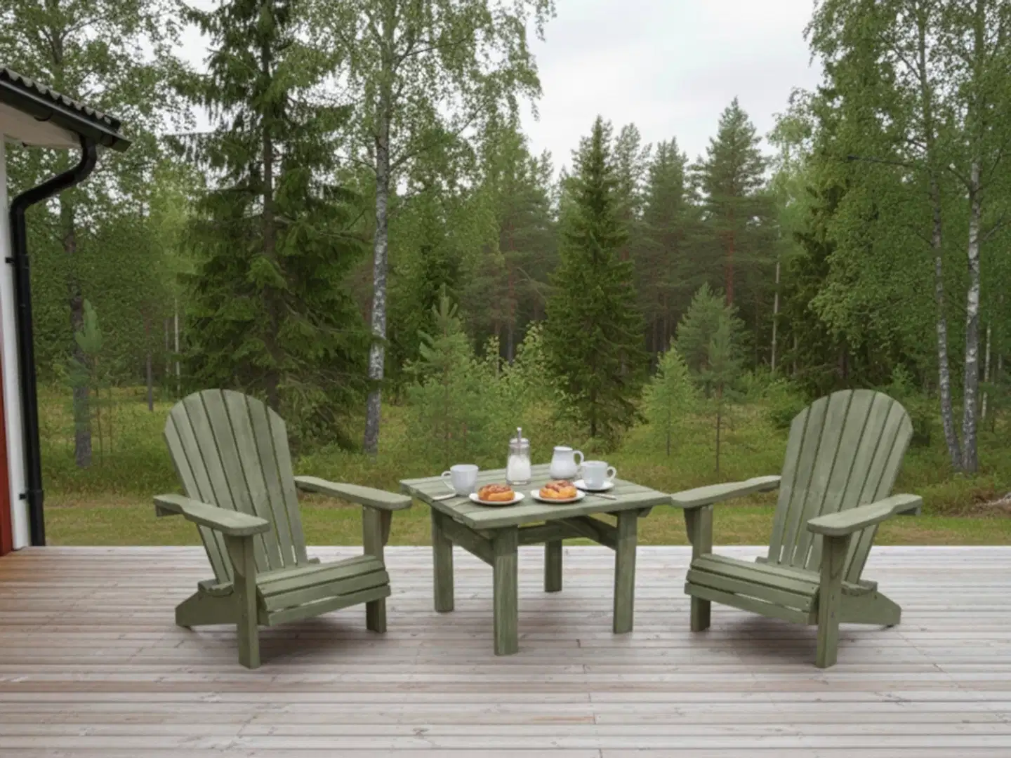 Kaisa kahvipöytä 70x70 cm, kestopuu vihreä - 2