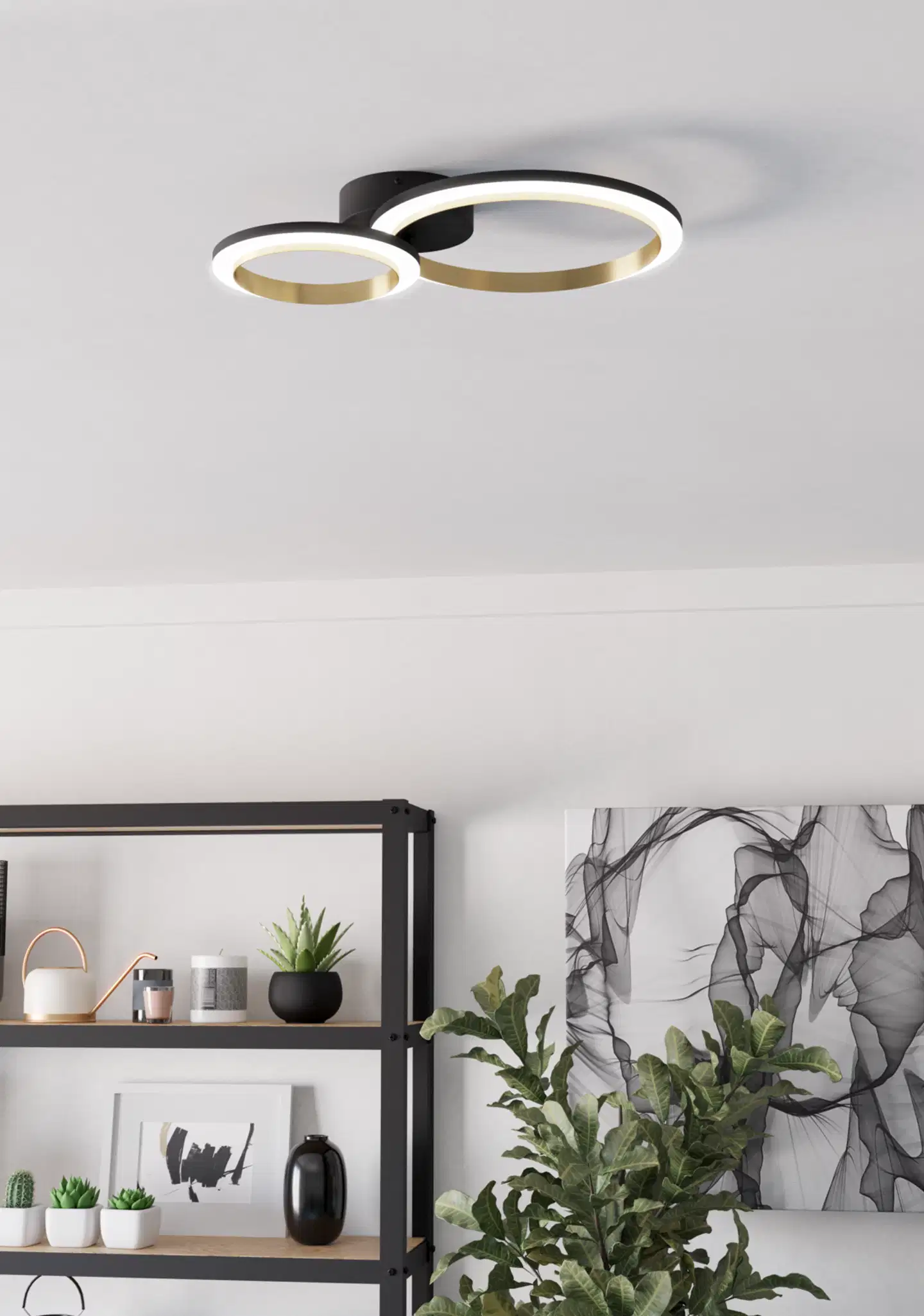 EGLO kattovalaisin Calliera LED 12W 42x30 cm musta/messinki - 5