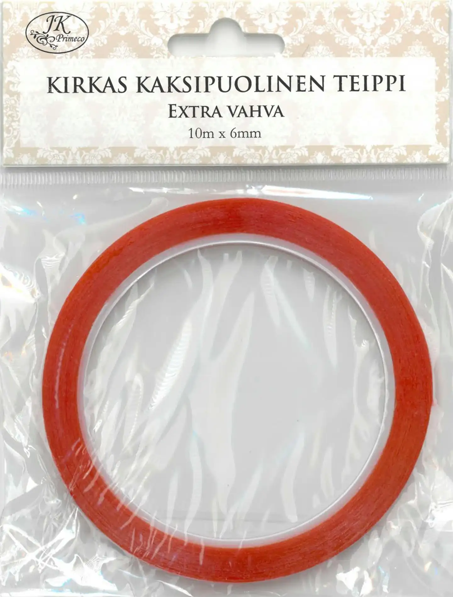 J.K. Primeco teippi kirkas extravahva 10mx6mm 2-puolinen