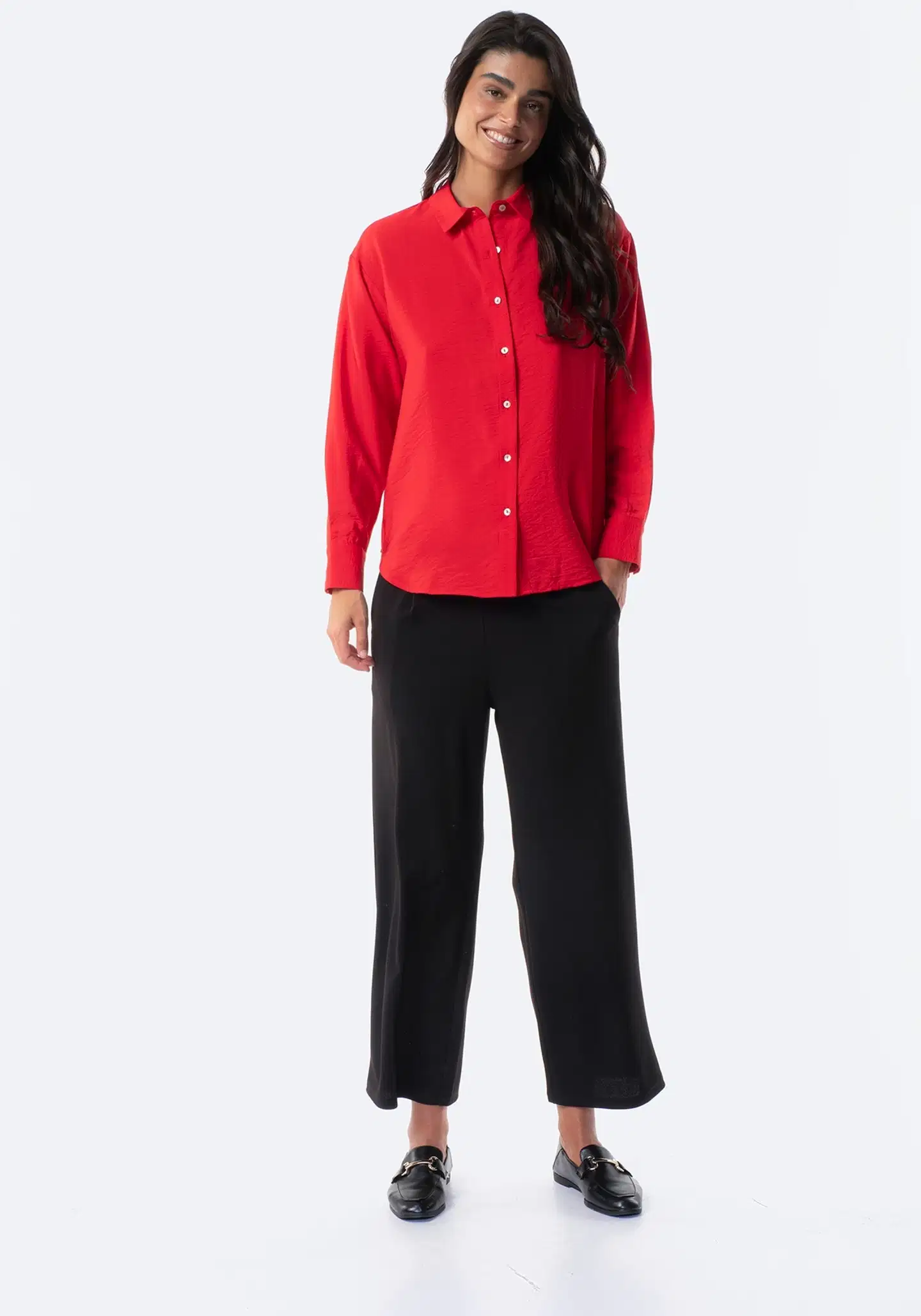 TEX naisten housut napeilla I28159 - BLACK 1 - 4