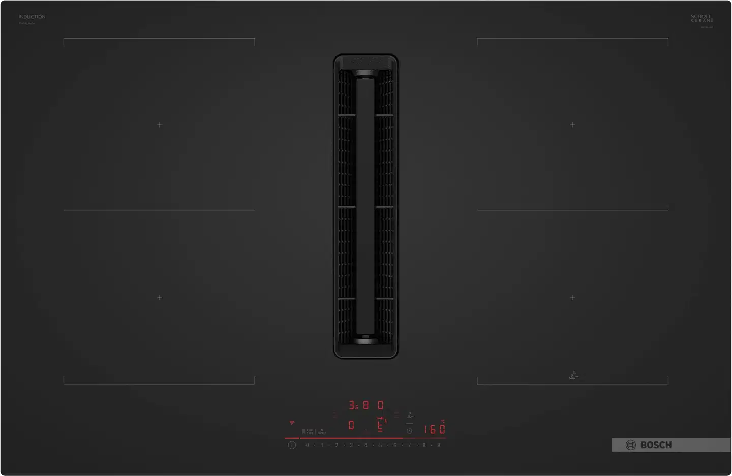 Bosch Serie 6 induktiotaso liesituulettimella 80 cm matt design kehyksetön - 1