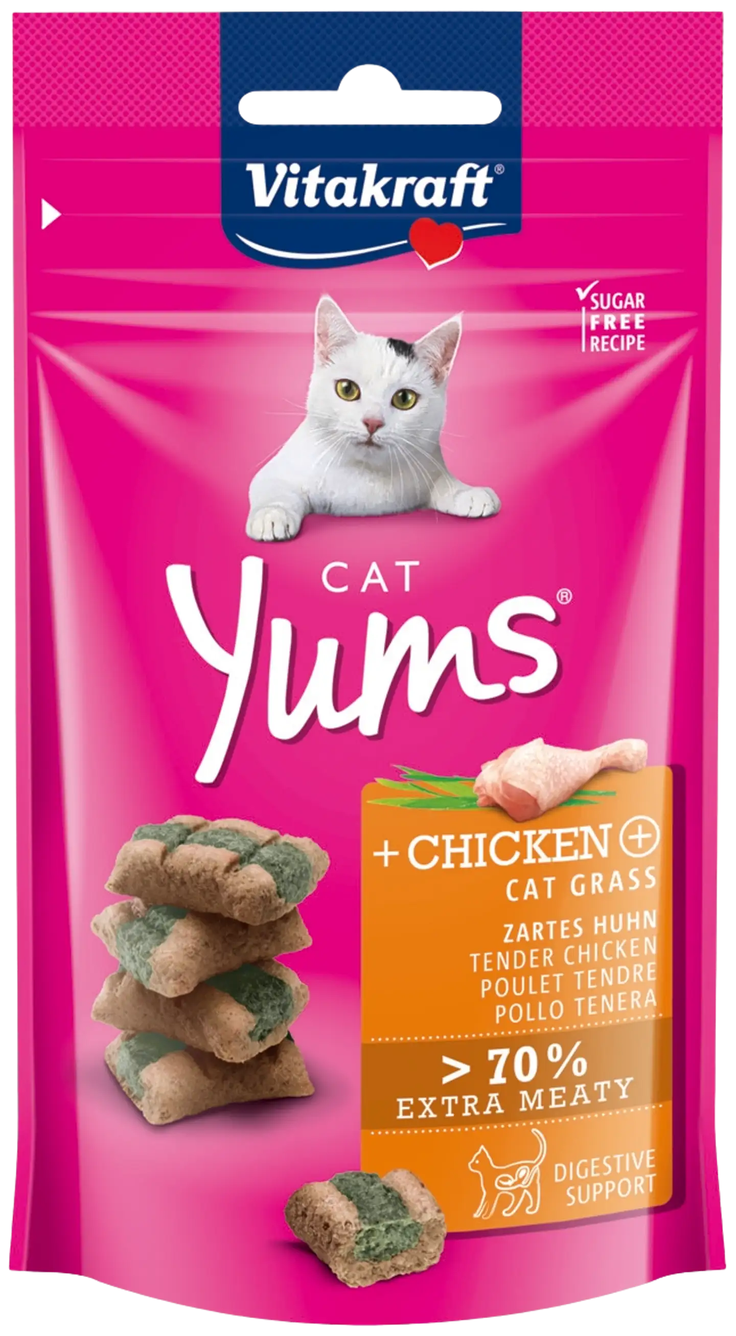 Vitakraft Cat Yums® Makupala kissoille, kana & kissanruoho 40g