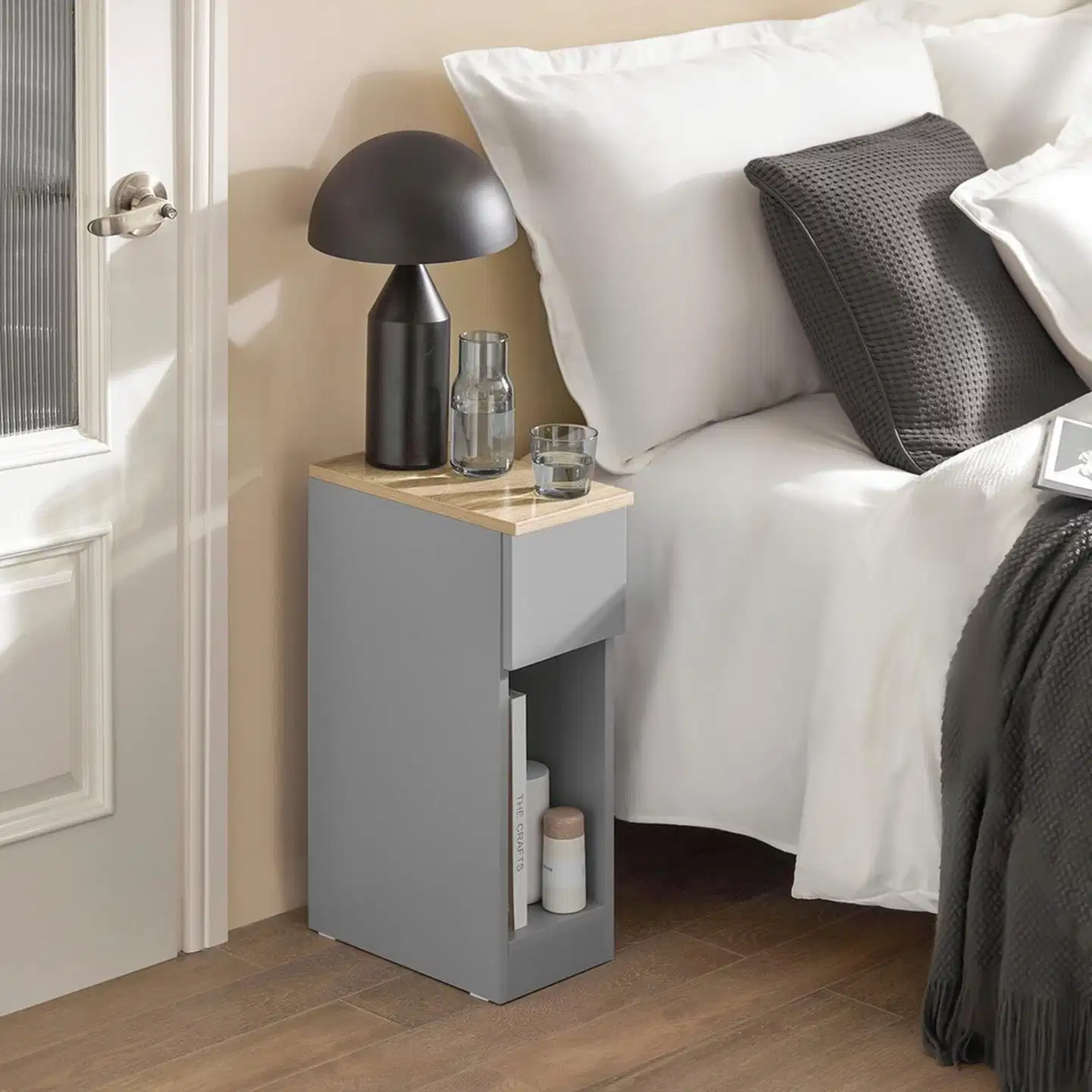 SoBuy yöpöytä harmaa FBT111-HG - 1