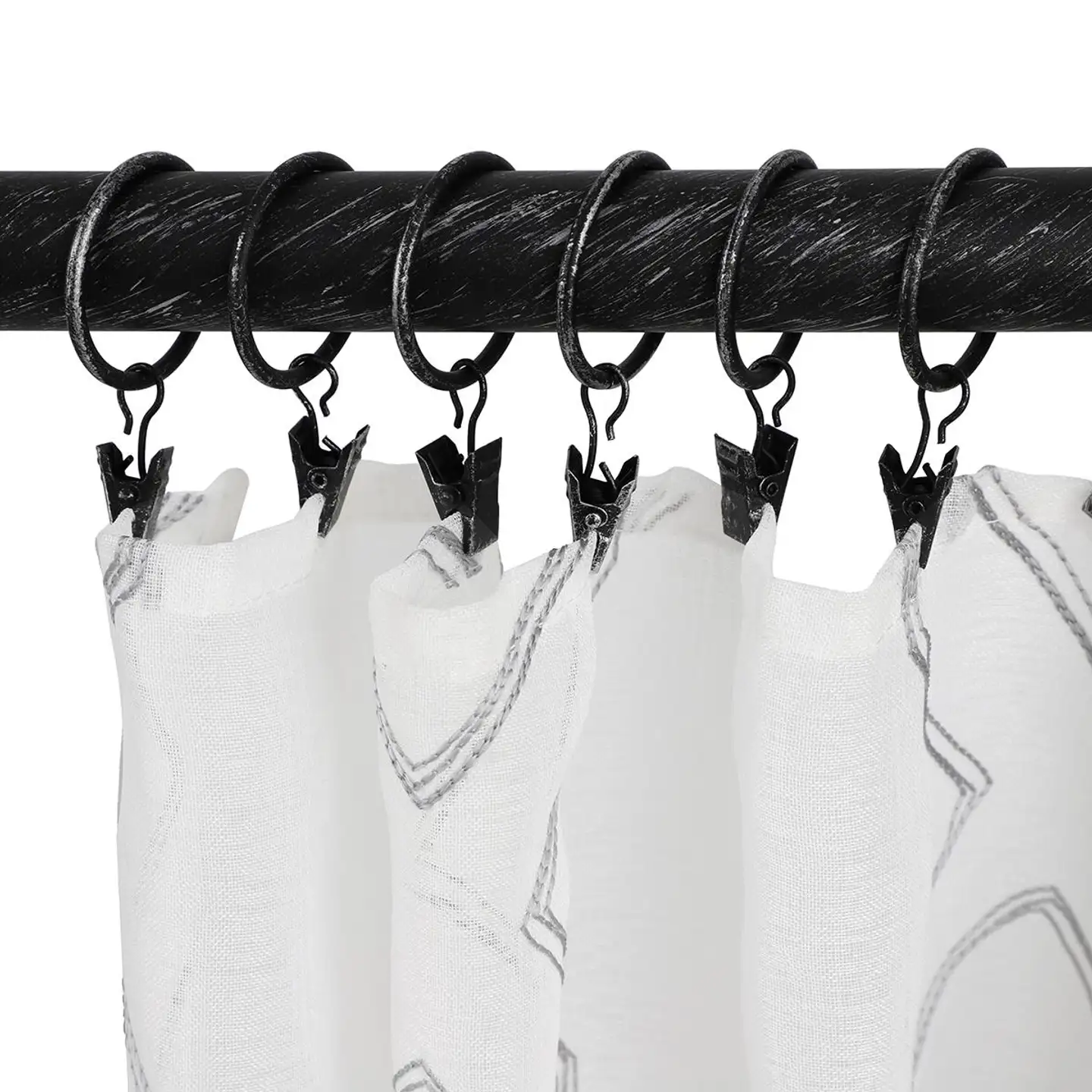 Ihanin verhorenkaat nipistimellä mustakulta 32/38 mm 10kpl/pss - 6