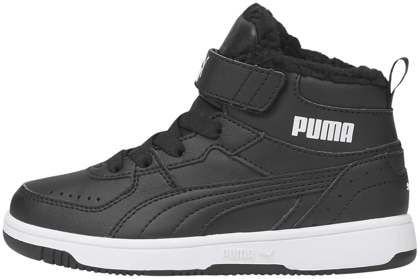 Puma lasten lämminvuorinen vapaa-ajan jalkine Rebound Joy Fur - black-white - 3