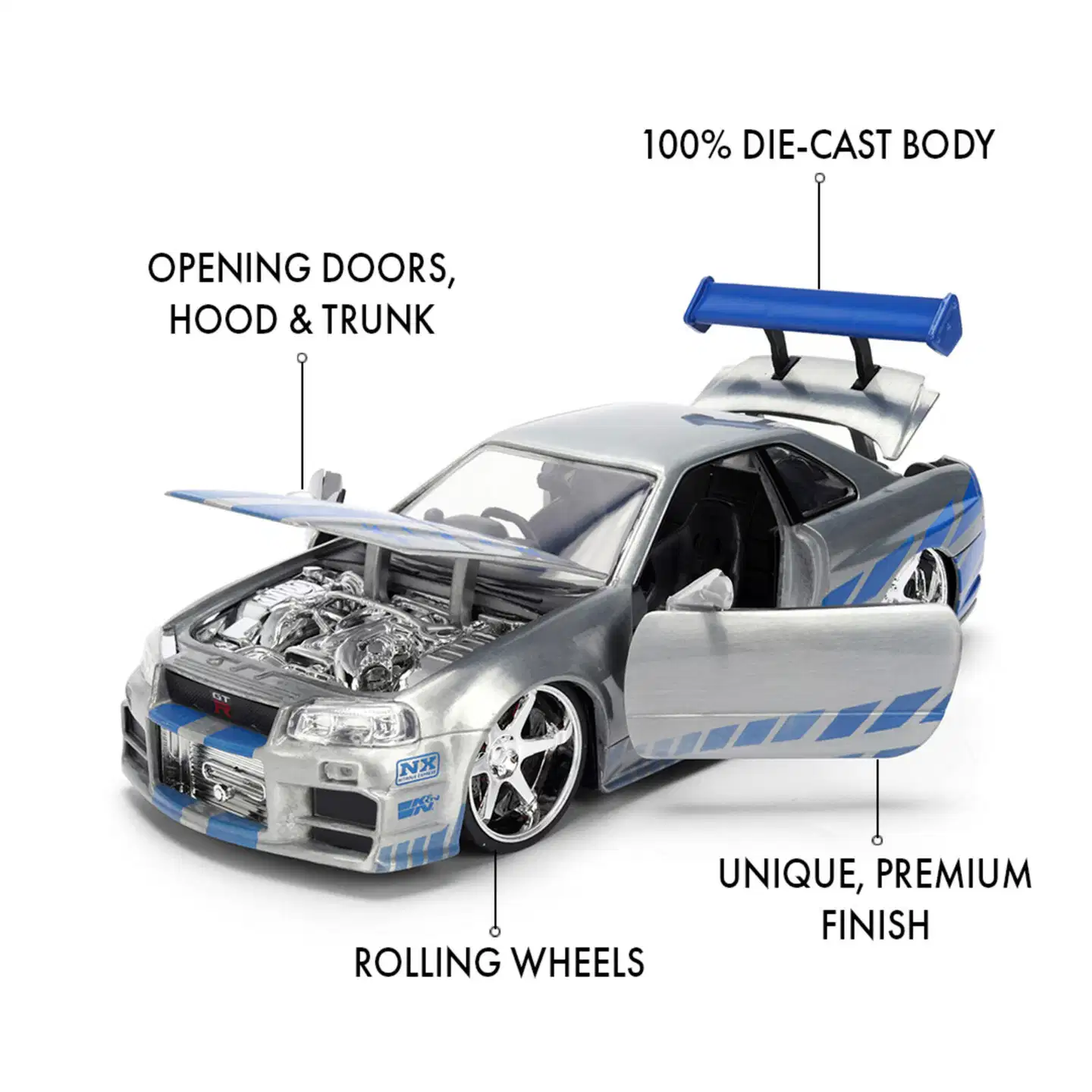 Jada - Fast & Furious Anniversary Nissan Skyline 1:24, 19 cm, die-cast - 12